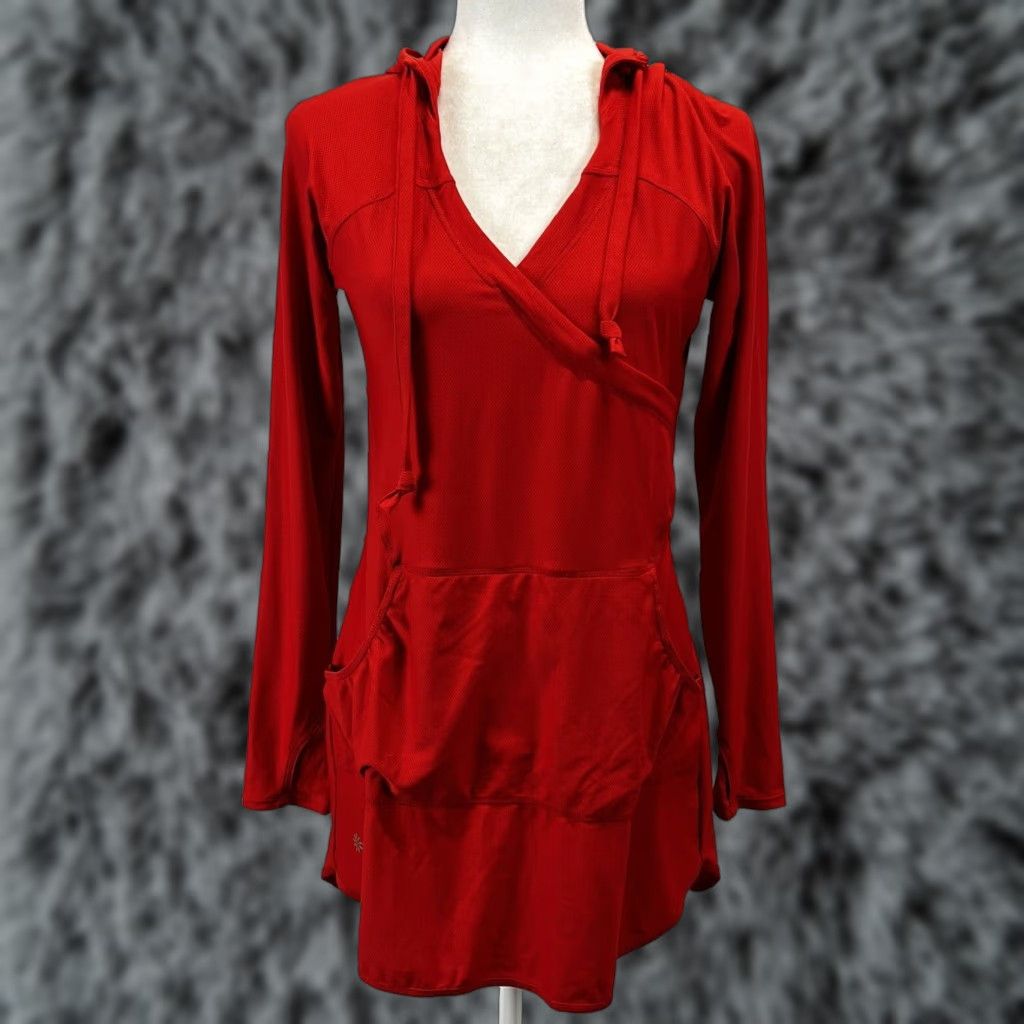 Athleta Athleta Hoodie Shirt Dress - Women - Size S - Orange Lightweight Tennis GUC Size S / US 4 / IT 40 - 1 Thumbnail