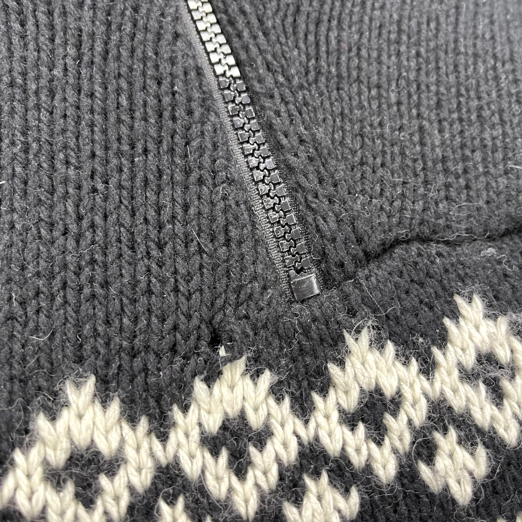 Polo Ralph Lauren Polo Ralph Lauren Sweater Mens Large Black Fair Isle 1/4 Zip Mock Neck Knit Size US L / EU 52-54 / 3 - 4 Thumbnail