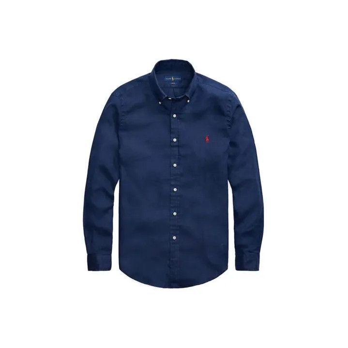 Polo Ralph Lauren Polo Ralph Lauren Solid Logo Embroidered Long Sleeve Shirt Size US XL / EU 56 / 4 - 1 Thumbnail