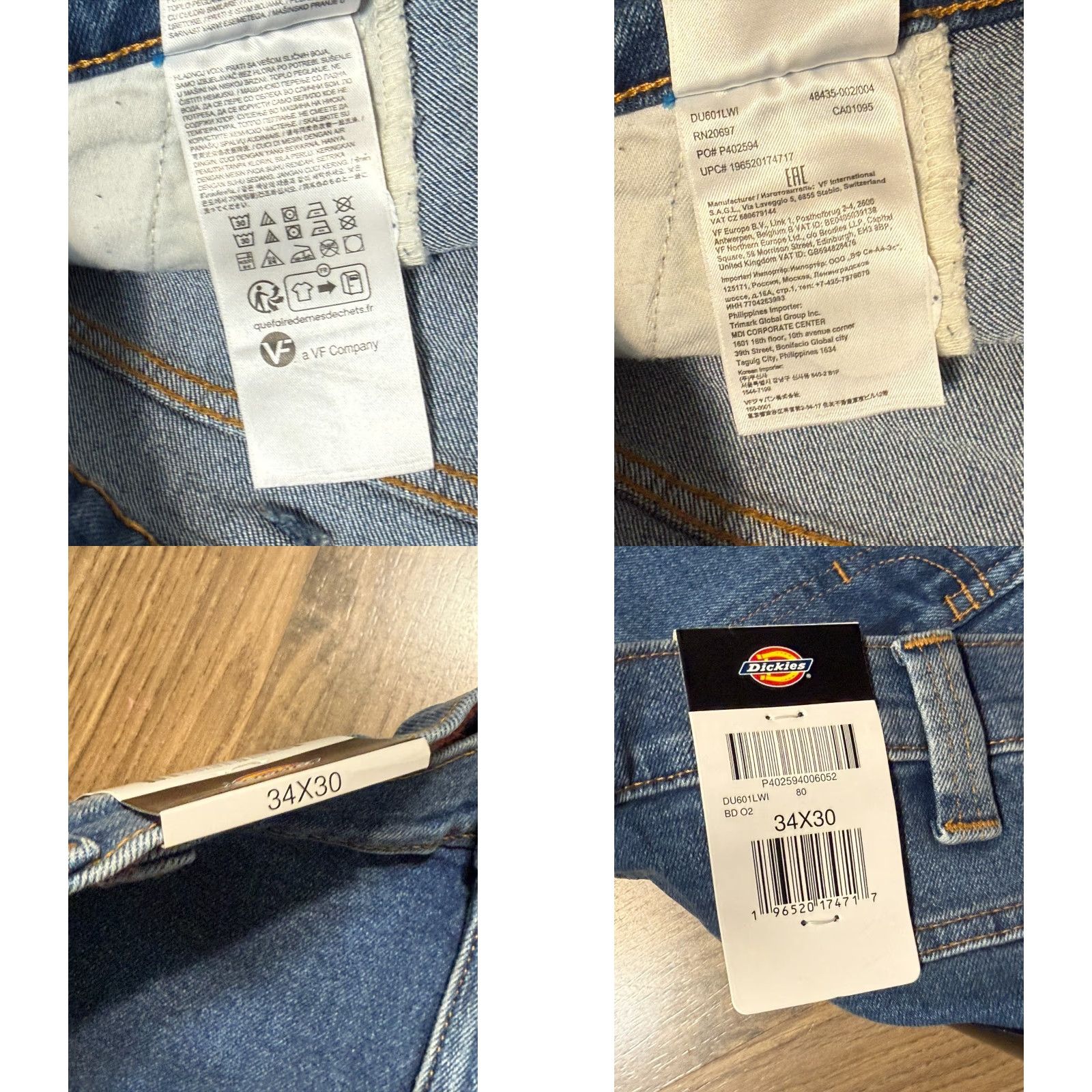 Dickies Dickies Jeans Men's Size 34 Blue Denim Straight Leg Mid Rise Medium Wash NWT Size US 34 / EU 50 - 8 Thumbnail