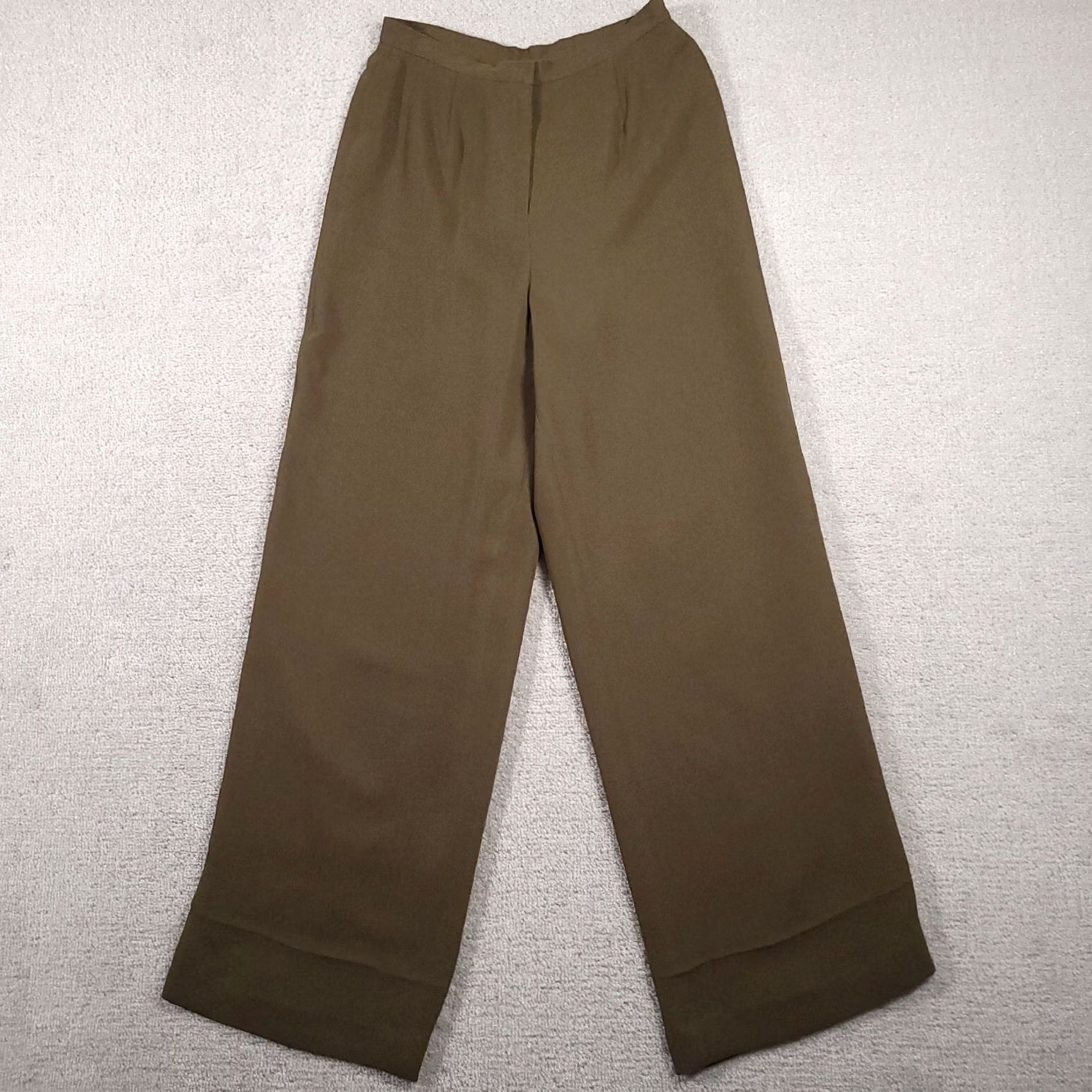 Vintage VINTAGE Casual Corner Dress Pants Women’s 6 Brown Wide-Leg Lined Pleated Zip Pants Size 28" / US 6 / IT 42 - 2 Thumbnail