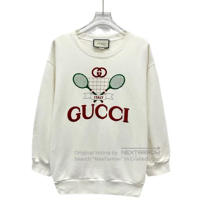Gucci Gucci White logo letter net photo embroidered cotton round Size US S / EU 44-46 / 1 - 1 Thumbnail