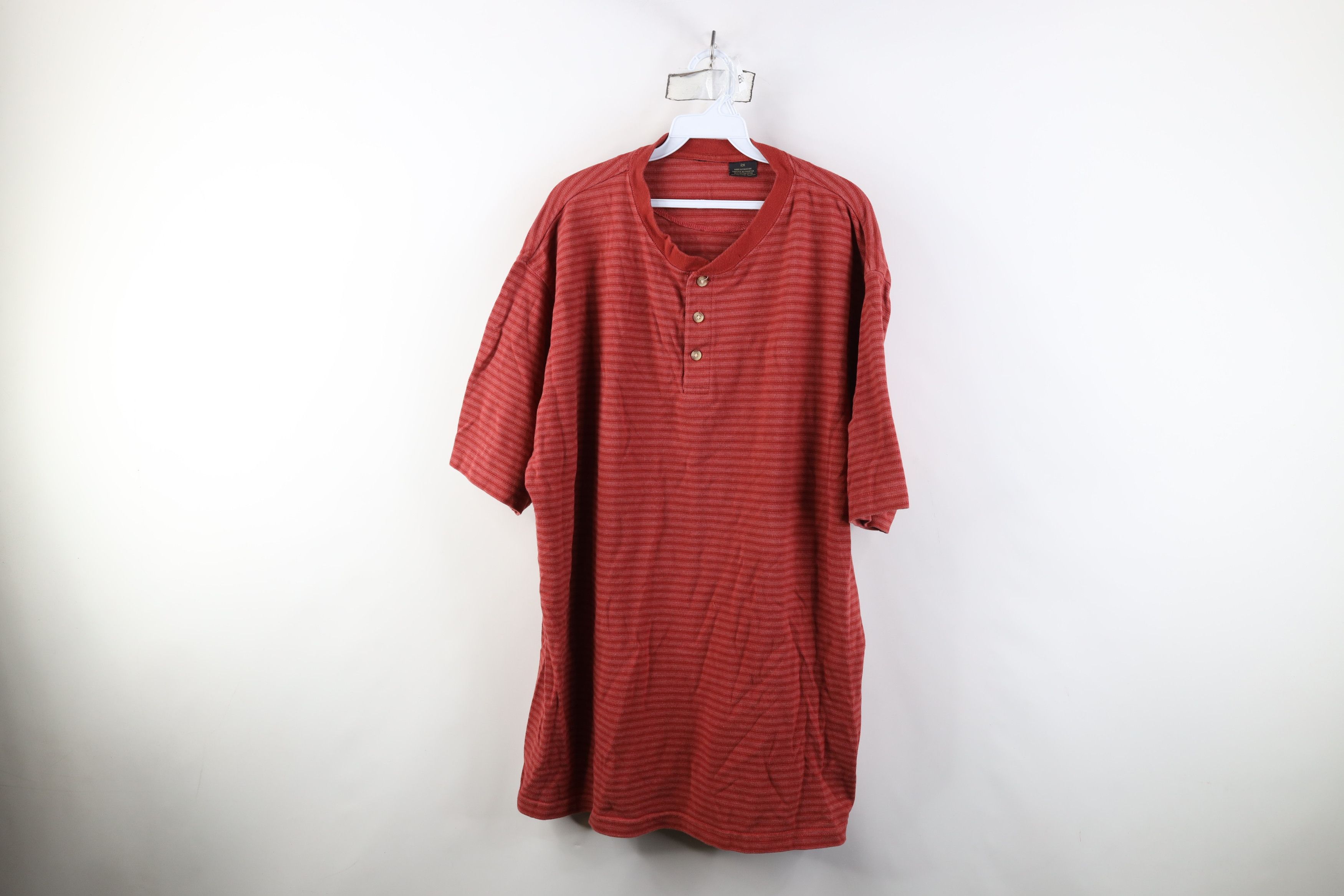 Vintage Vintage 90s Streetwear Knit Short Sleeve Henley T-Shirt Size US XXL / EU 58 / 5 - 1 Thumbnail