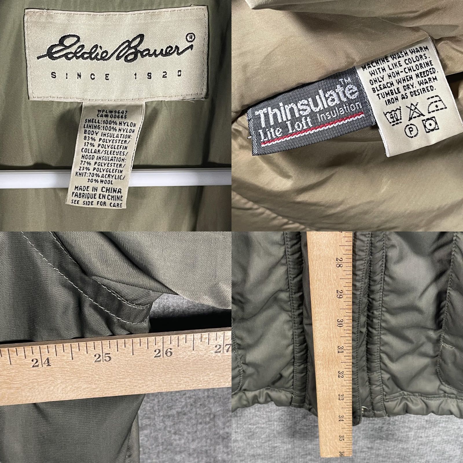 Eddie Bauer Eddie Bauer Mens XL Green Insulated Parka Thinsulate Zip Snap Pockets YKK Coat Size US XL / EU 56 / 4 - 8 Thumbnail