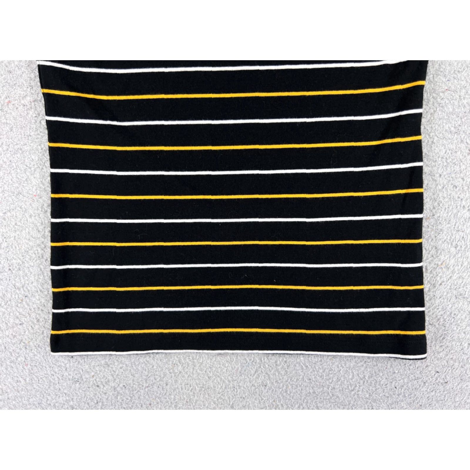 Tommy Hilfiger VINTAGE Tommy Hilfiger Shirt Juniors M Black Yellow White Stripe Scoop Neck Cotton Size M / US 6-8 / IT 42-44 - 5 Thumbnail