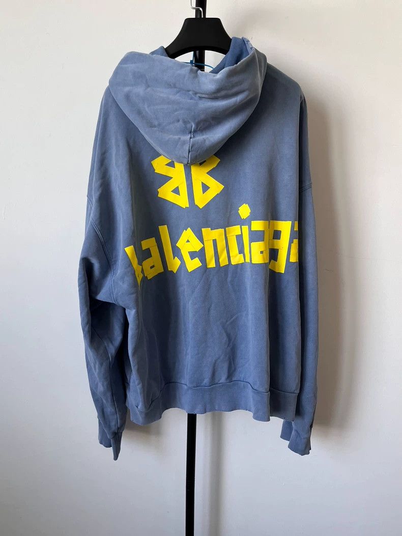 Balenciaga Balenciaga Ripped lettered print hooded sweatshirt Size US XS / EU 42 / 0 - 2 Thumbnail