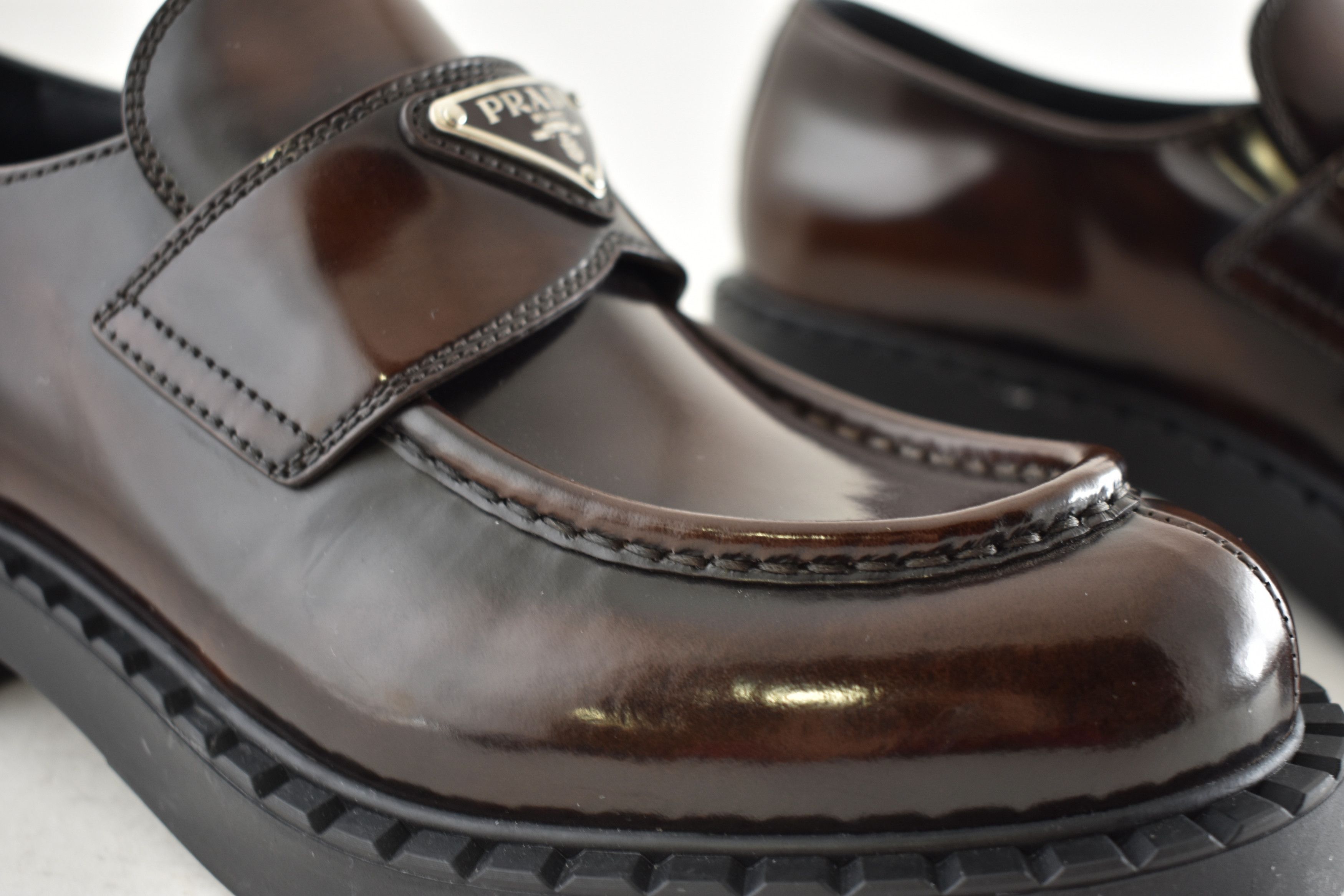 Prada Prada Triangle Logo Black Platform Loafer Slip On Flat 41.5 Size US 11.5 / IT 41.5 - 6 Thumbnail