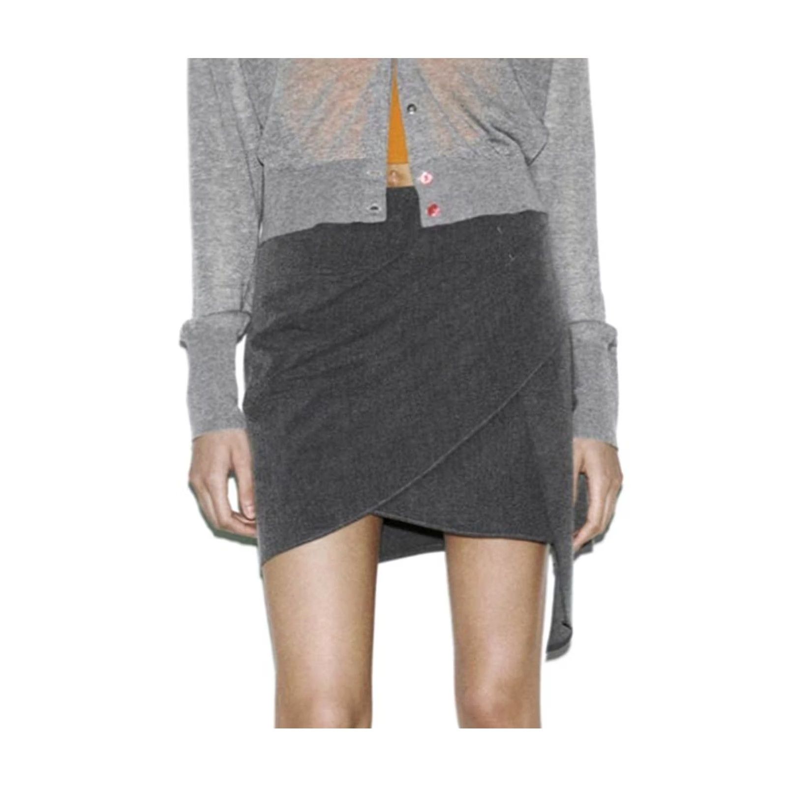 Vintage Urban Revivo Skirt Womens Size 2 Gray A-Line Pleated Office NWT Mini Short Zip City Business Casual Party/Cocktail Workwear Womens Size 26" / US 2 / IT 38 - 7 Thumbnail