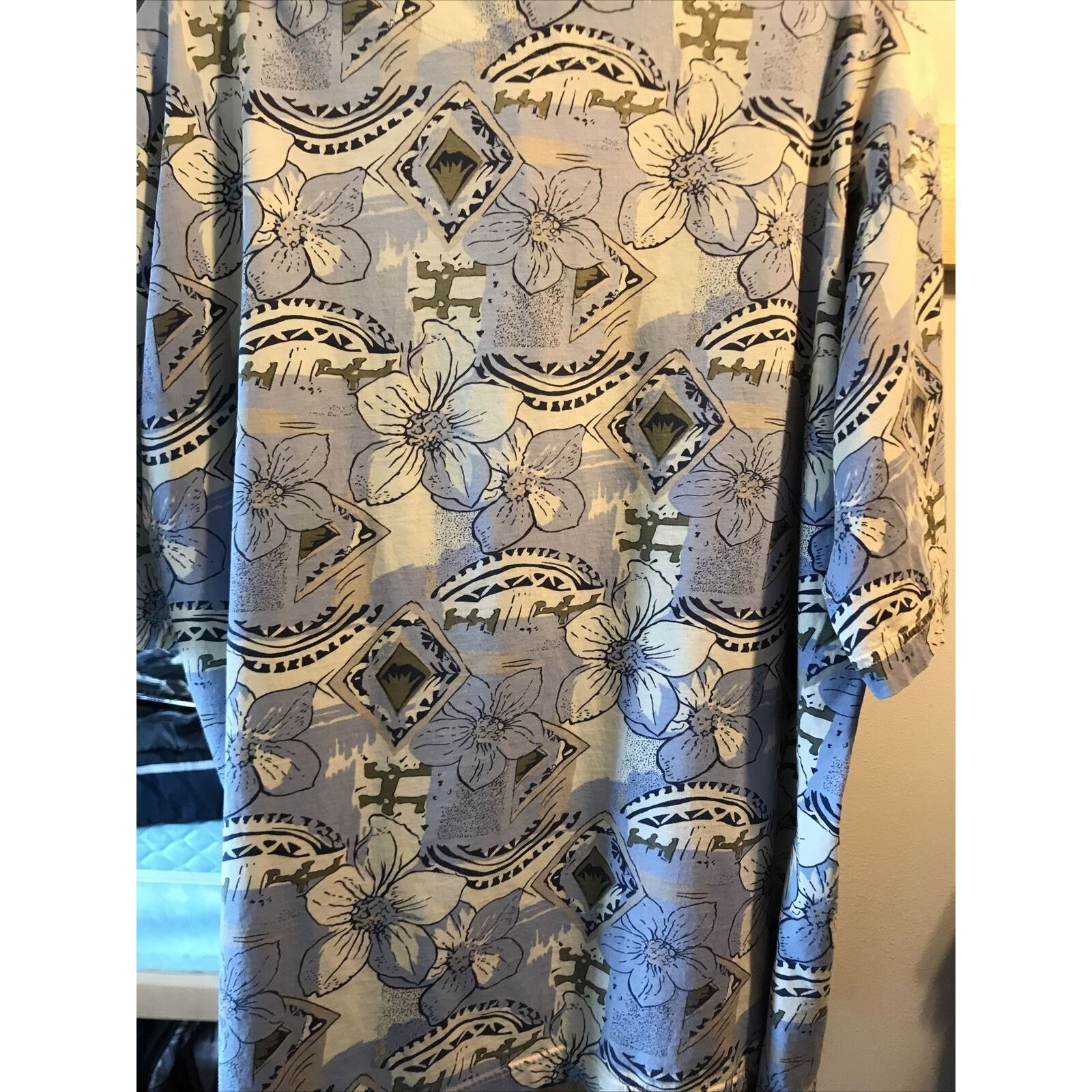 Other A.M. Player Vintage Mens L Blue Floral SS Cotton Polo Shirt Size US L / EU 52-54 / 3 - 12 Thumbnail