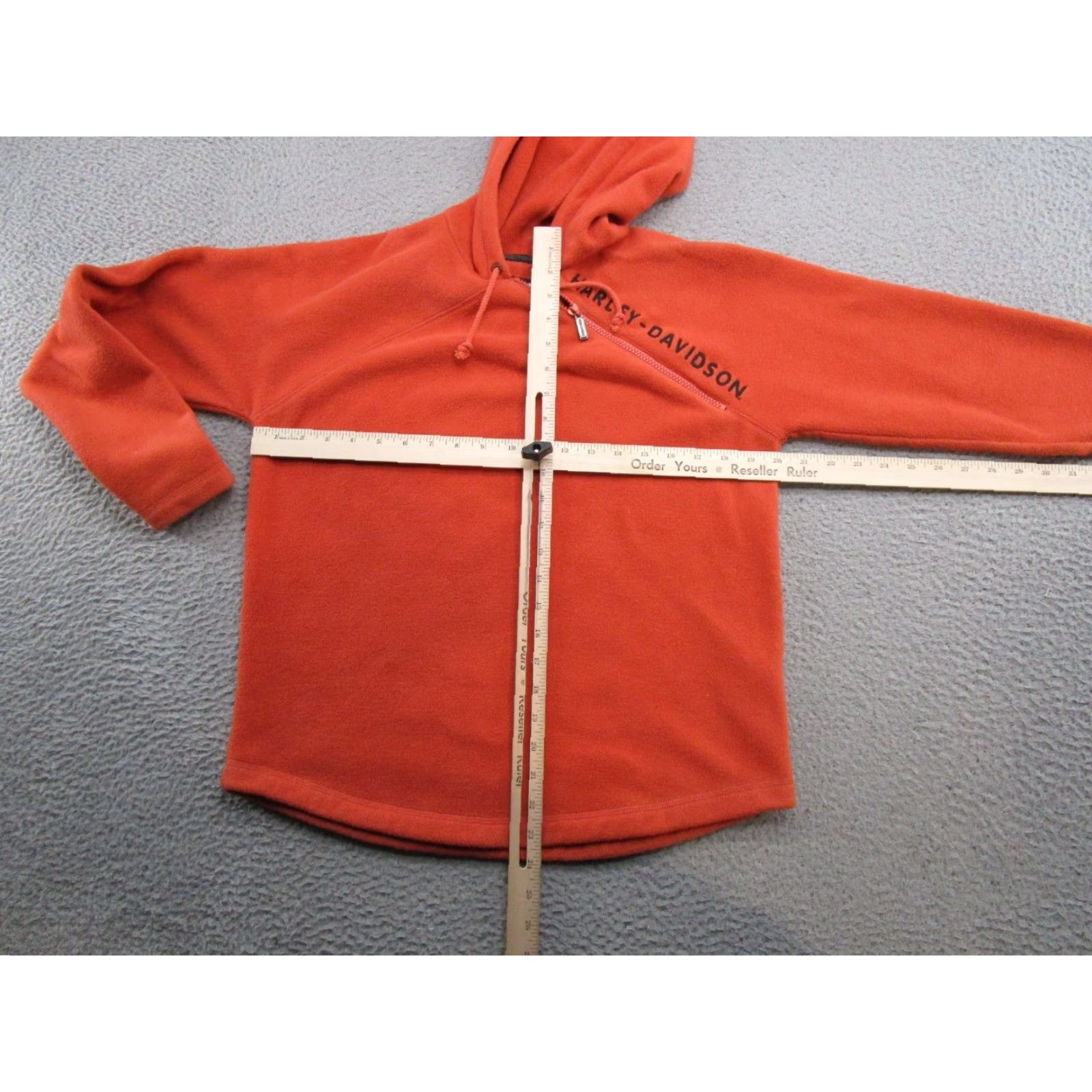Harley Davidson Harley-Davidson Women's Hoodie Orange Fleece 1/4 Zip XS Logo Pullover Size XS / US 0-2 / IT 36-38 - 6 Thumbnail