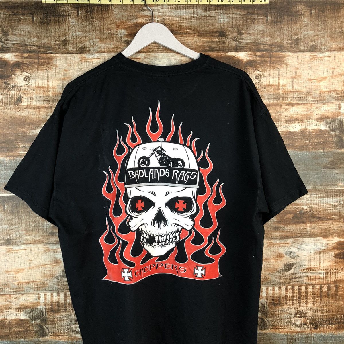 Vintage Badlands skull Dark Blue T-Shirt #A2594 Size US XL / EU 56 / 4 - 2 Thumbnail