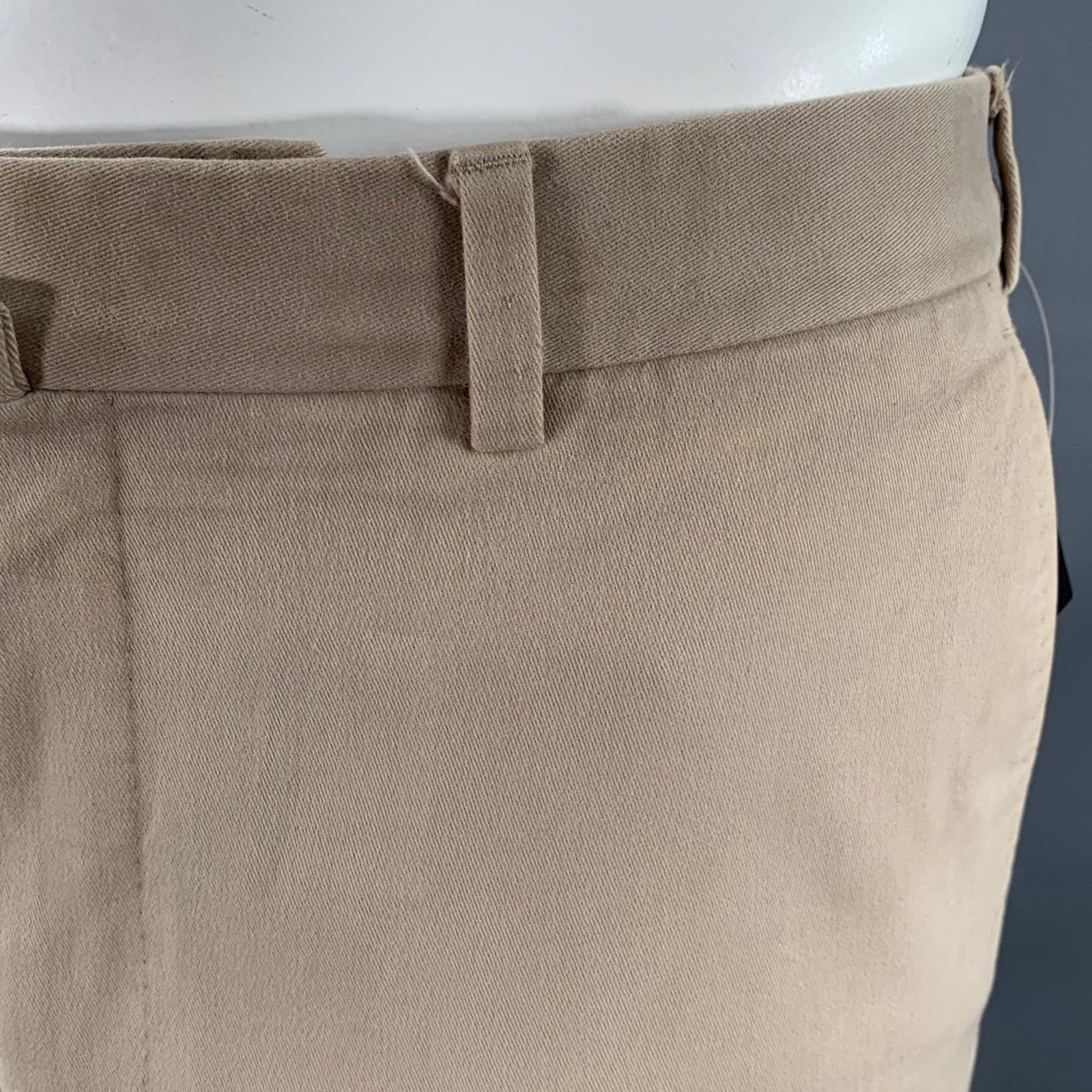 Ermenegildo Zegna ERMENEGILDO ZEGNA Beige Cotton Blend Flat Front Casual Pants Size US 38 / EU 54 - 5 Thumbnail