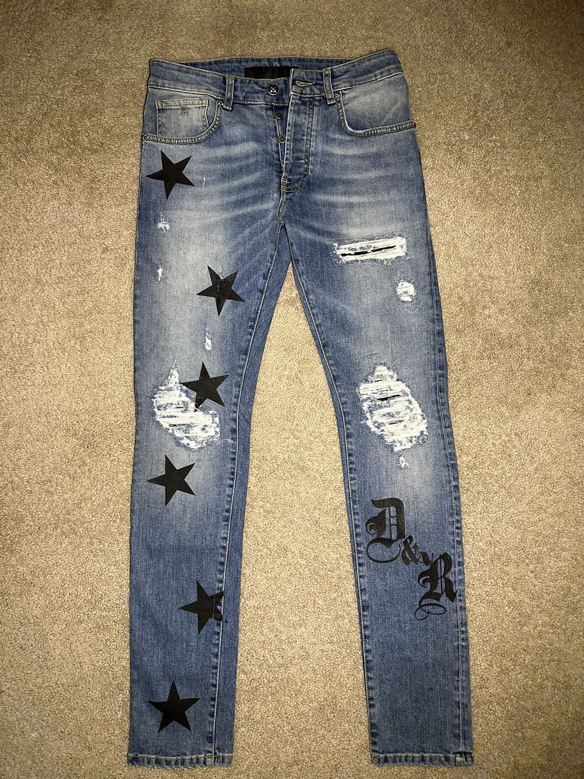 John Richmond Blue “Dark & Rich Jeans w Stars Size US 30 / EU 46 - 1 Thumbnail