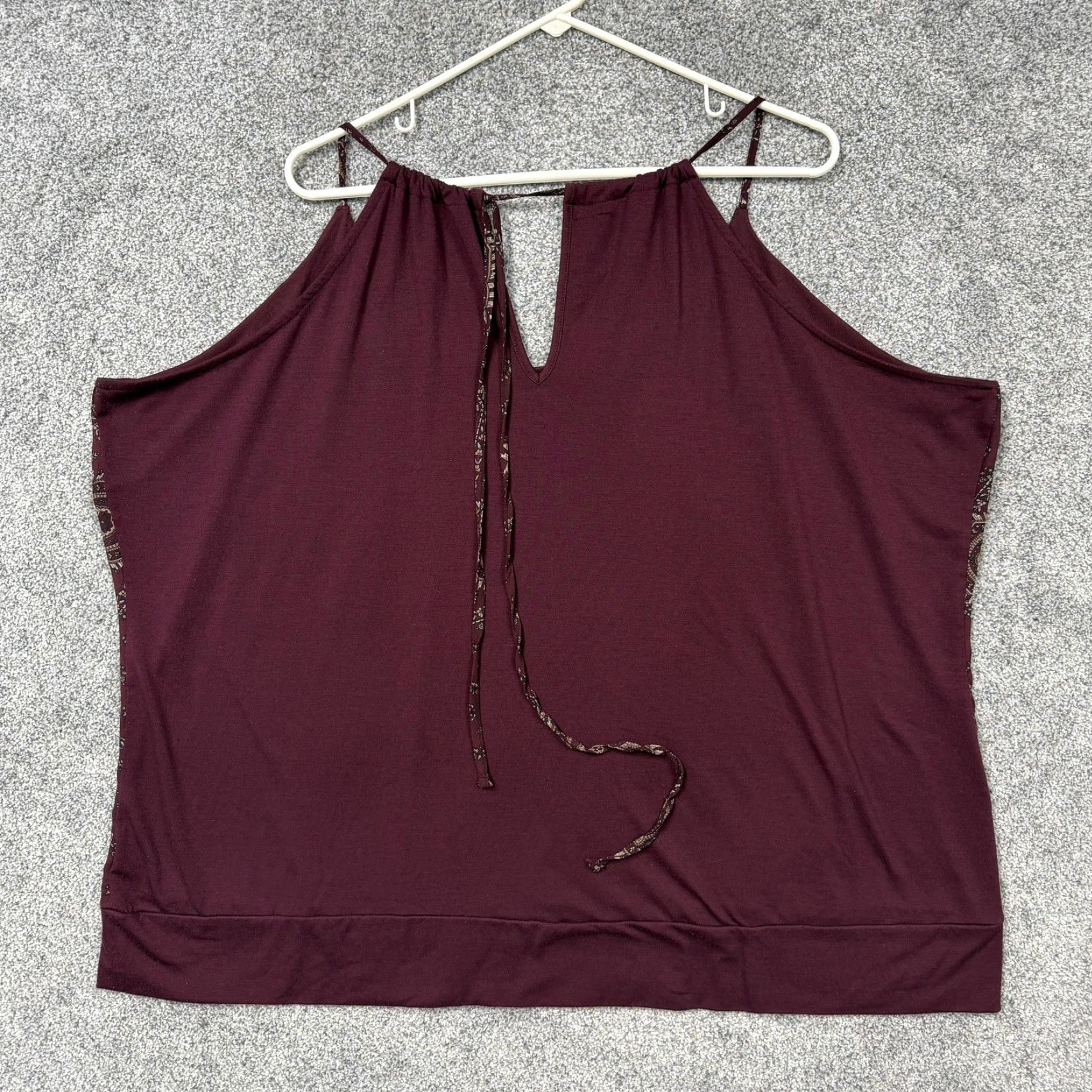Vintage Maurices Camisole Tank Top + Plus 4 Maroon Geometric Boho Chic Festival Tribal Indie Shirt Women Sleeveless V-Neck Strappy Sleeve Lined Relaxed Size S / US 4 / IT 40 - 7 Thumbnail