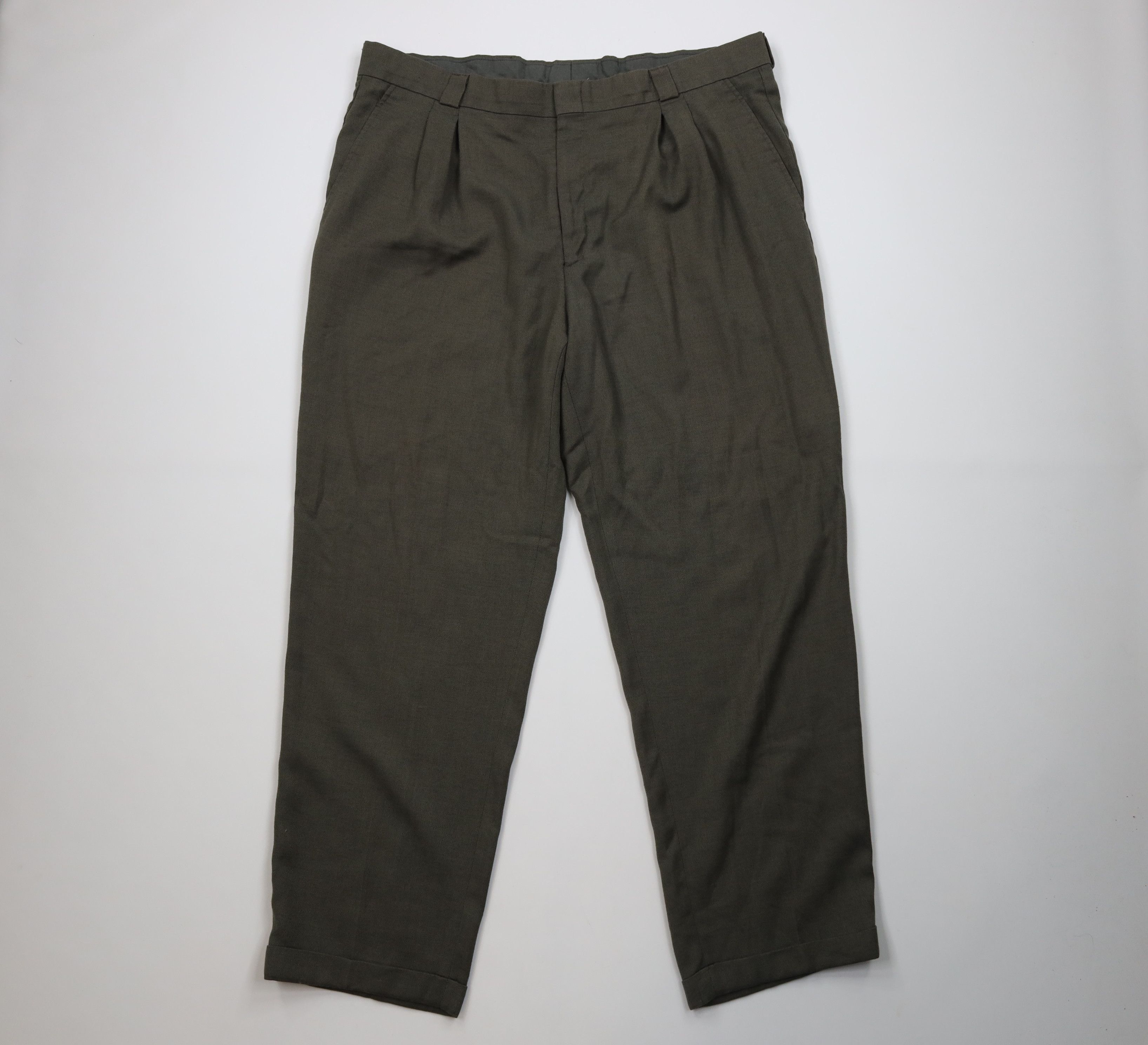 Vintage Vintage 90s Streetwear Wool Blend Knit Wide Leg Pants Size US 42 / EU 58 - 1 Thumbnail