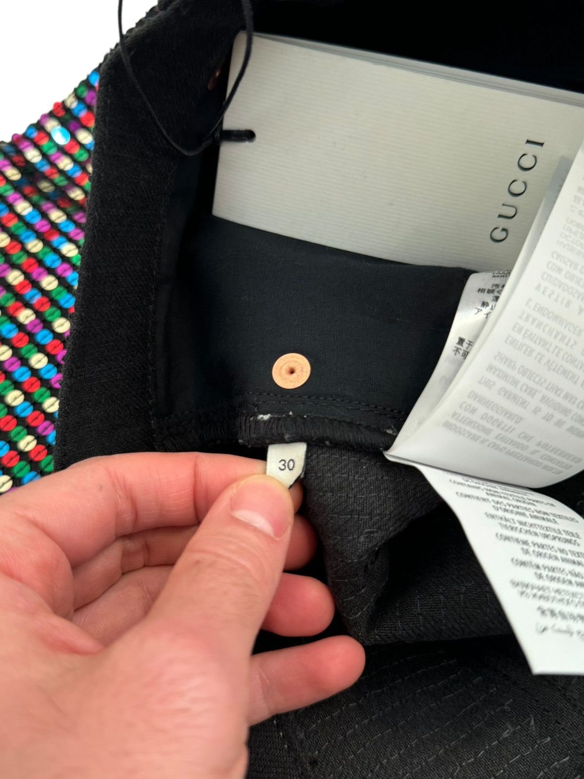 Gucci Rainbow Sparkle Sequin Skinny Denim Jean Size US 30 / EU 46 - 15 Thumbnail