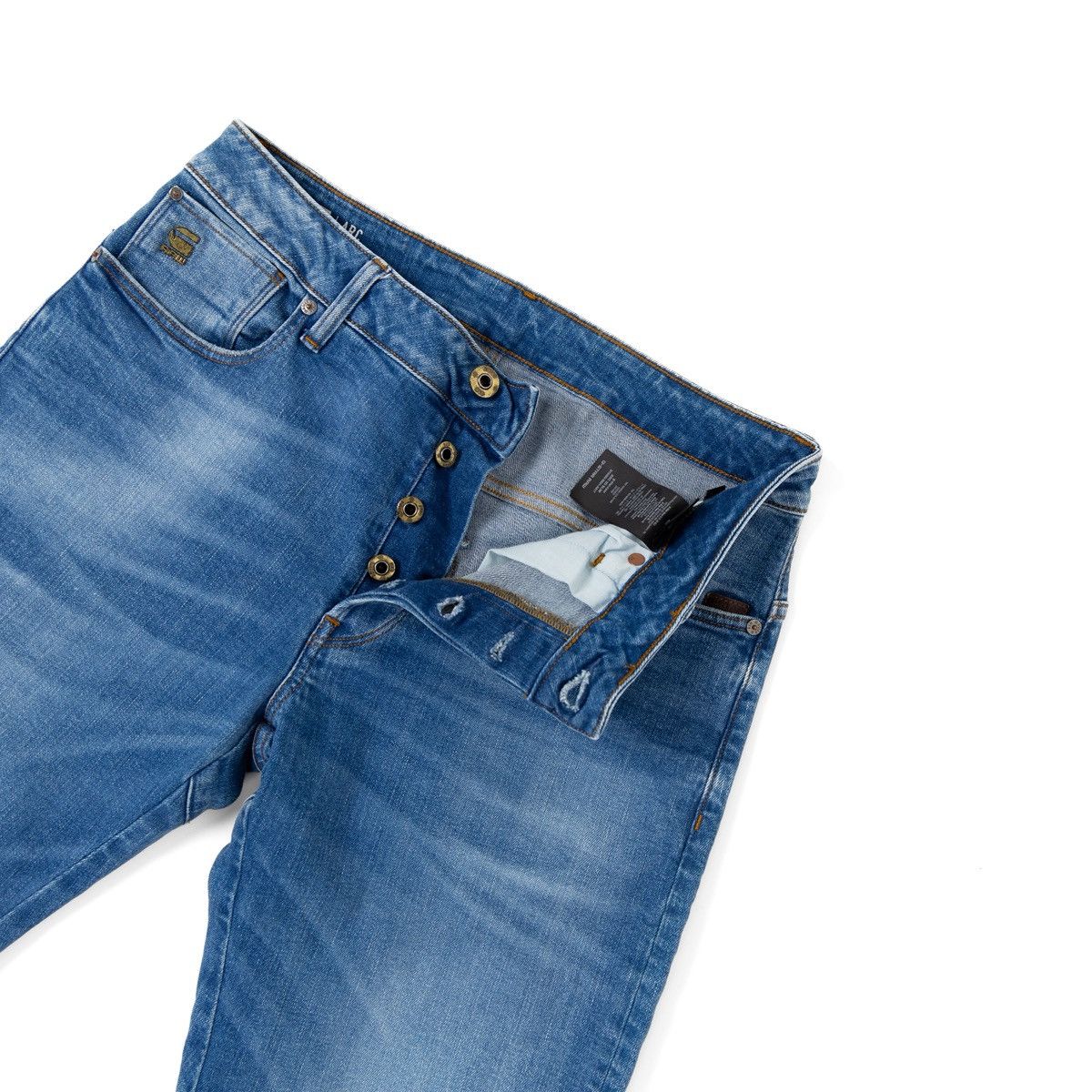 G-Star G-Star Raw Arc 3D Slim Mens Jeans Button Fly Blue Distressed Size US 31 - 3 Thumbnail