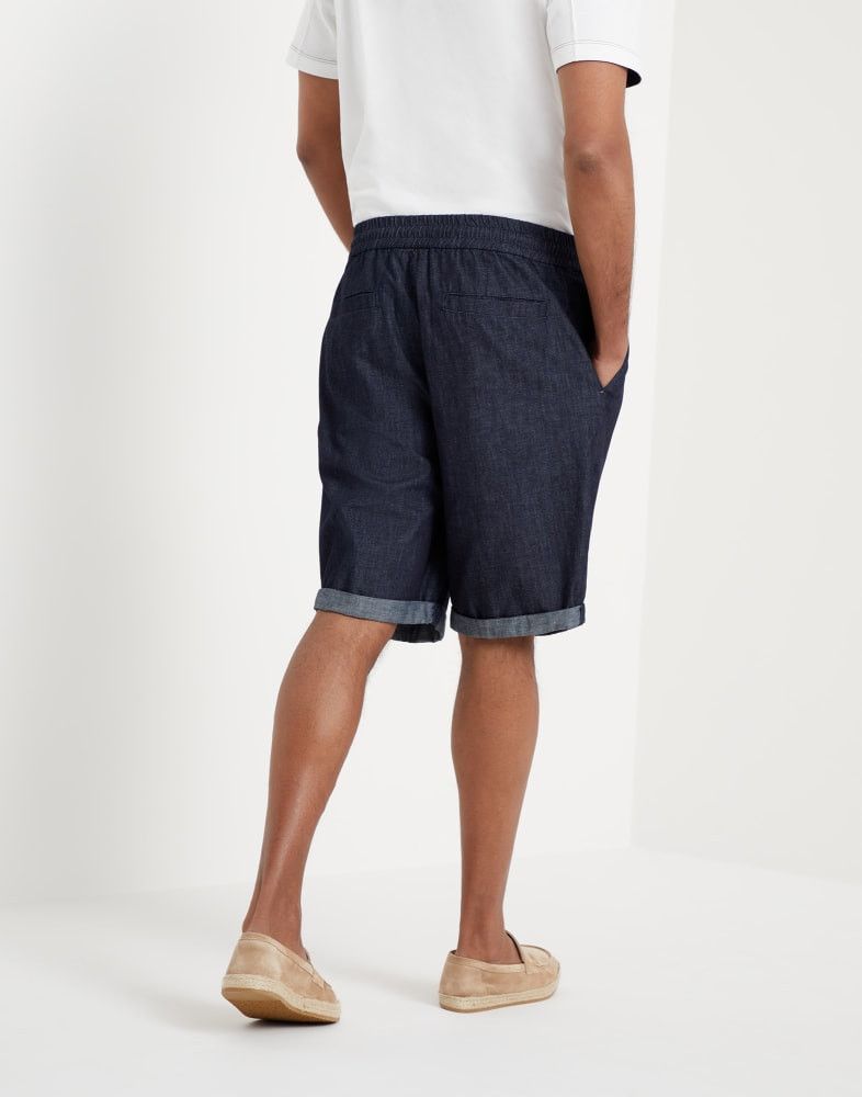 Brunello Cucinelli o1w1db10825 Dyed Denim Bermuda in Navy Blue Size US 30 / EU 46 - 2 Thumbnail
