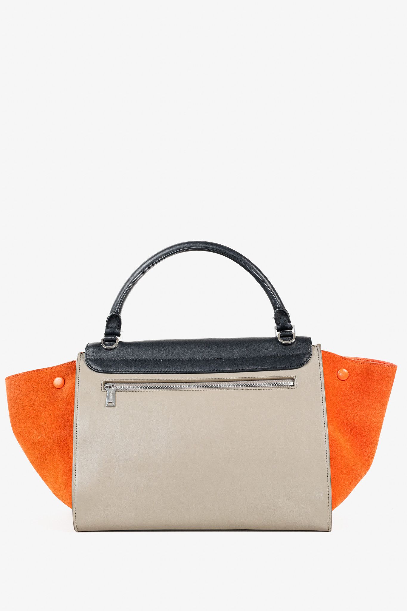 Celine Celine Trapeze Medium Tricolour Leather & Suede Tote Size ONE SIZE - 4 Thumbnail