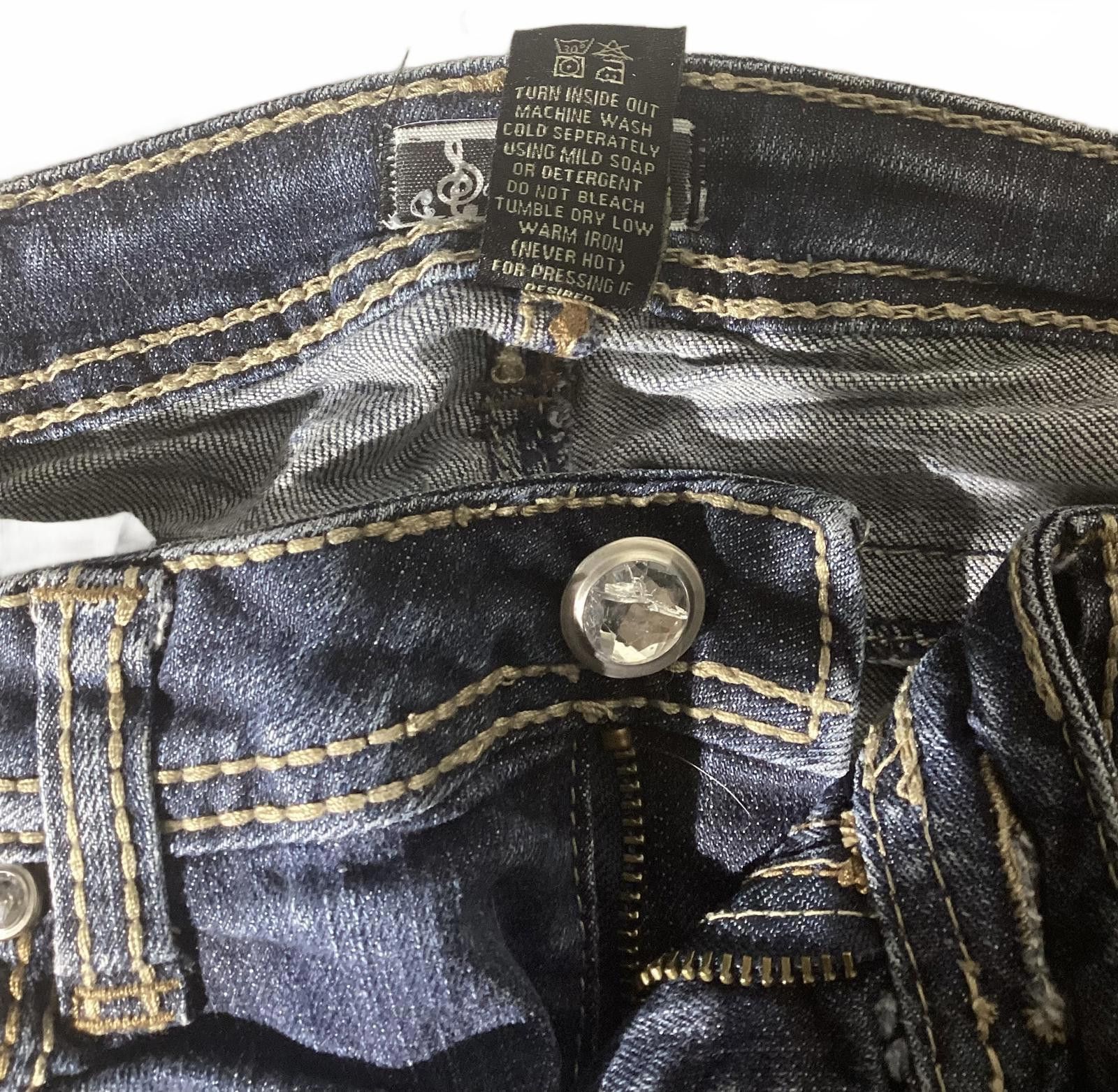 Designer Soundgirl Women's Distress Blue Embellished Jeans Size 9 Size 28" / US 6 / IT 42 - 8 Thumbnail