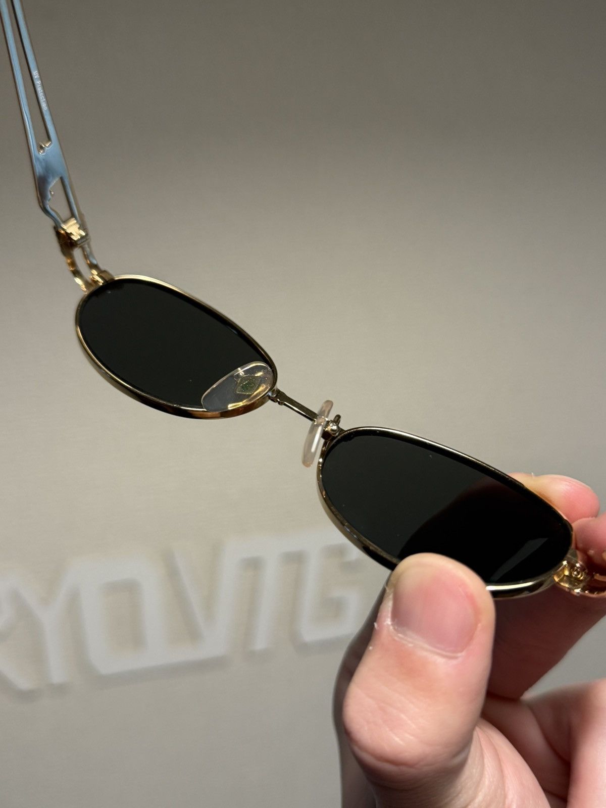 Jean Paul Gaultier Jean Paul Gaultier JPG Gold Double-Bar Oval Sunglasses Size ONE SIZE - 7 Thumbnail