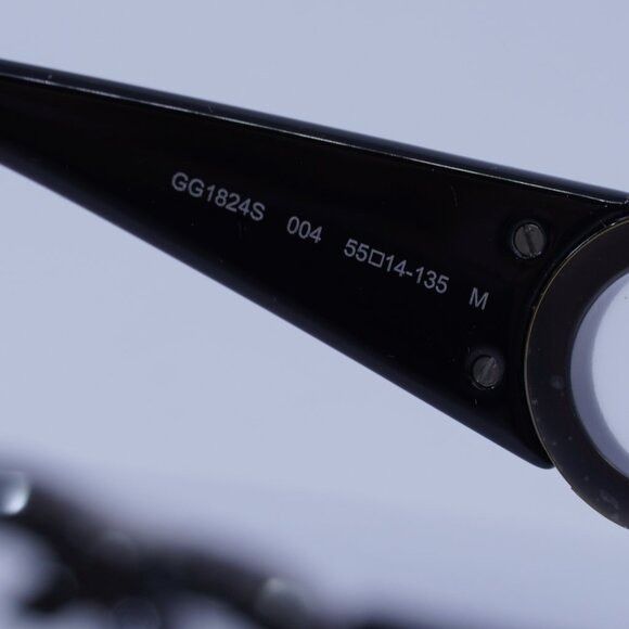 Gucci Gucci GG1824S 004 Sunglasses Black/Black Stone Cat Eye Frame Size ONE SIZE - 6 Thumbnail