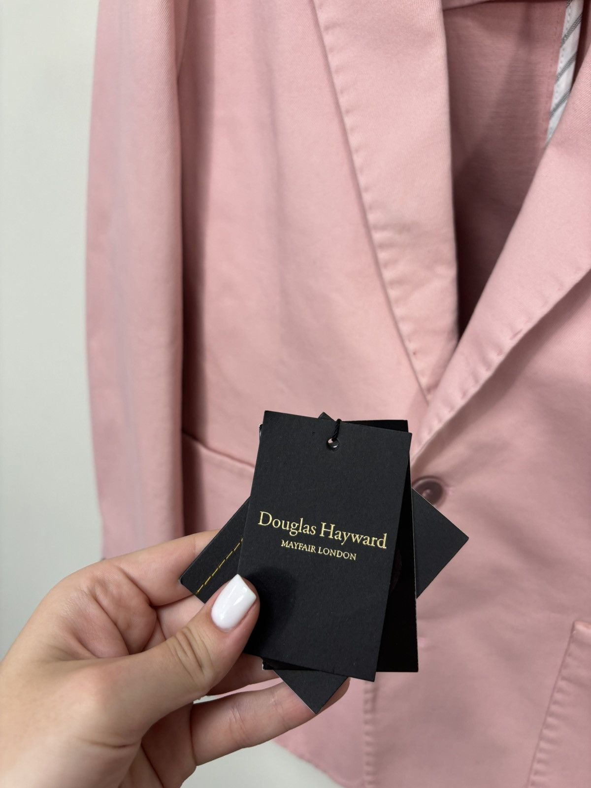 Douglas Hayward Douglas Hayward Men’s Pink Smart Casual Cotton Blazer Jacket Size 40R - 9 Thumbnail