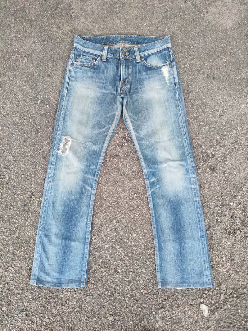Edwin VINTAGE EDWIN 401 RIPPED FADED JEANS DENIM PANTS Size US 31 - 1 Thumbnail