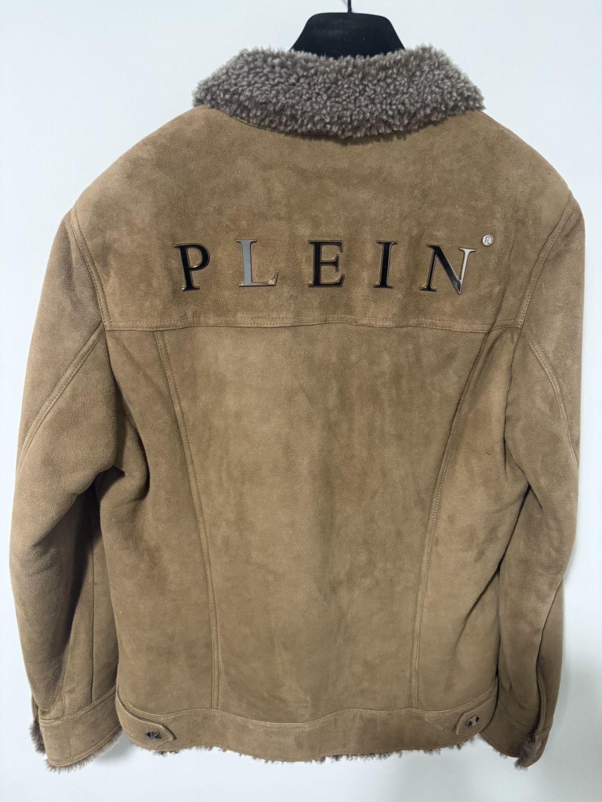 Philipp Plein Philipp Plein camel suede shearling jacket Size US XL / EU 56 / 4 - 2 Thumbnail