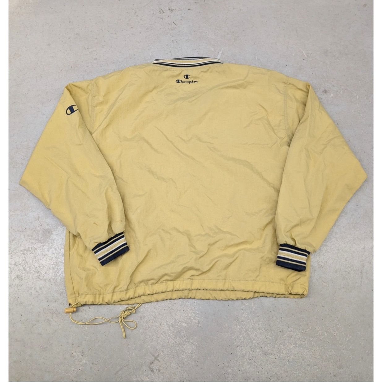 Champion 2000s Y2K Western University Yellow Windbreaker Jacket Size US XL / EU 56 / 4 - 3 Thumbnail
