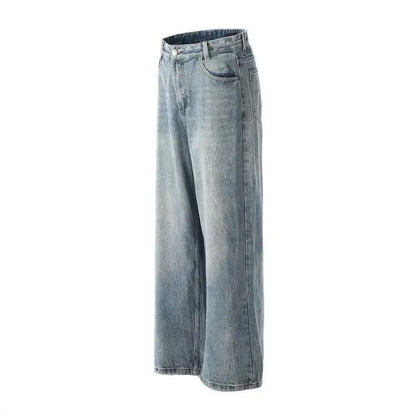 VIBE Men's loose punk split gradient distressed washed jeans Size US 32 / EU 48 - 2 Thumbnail