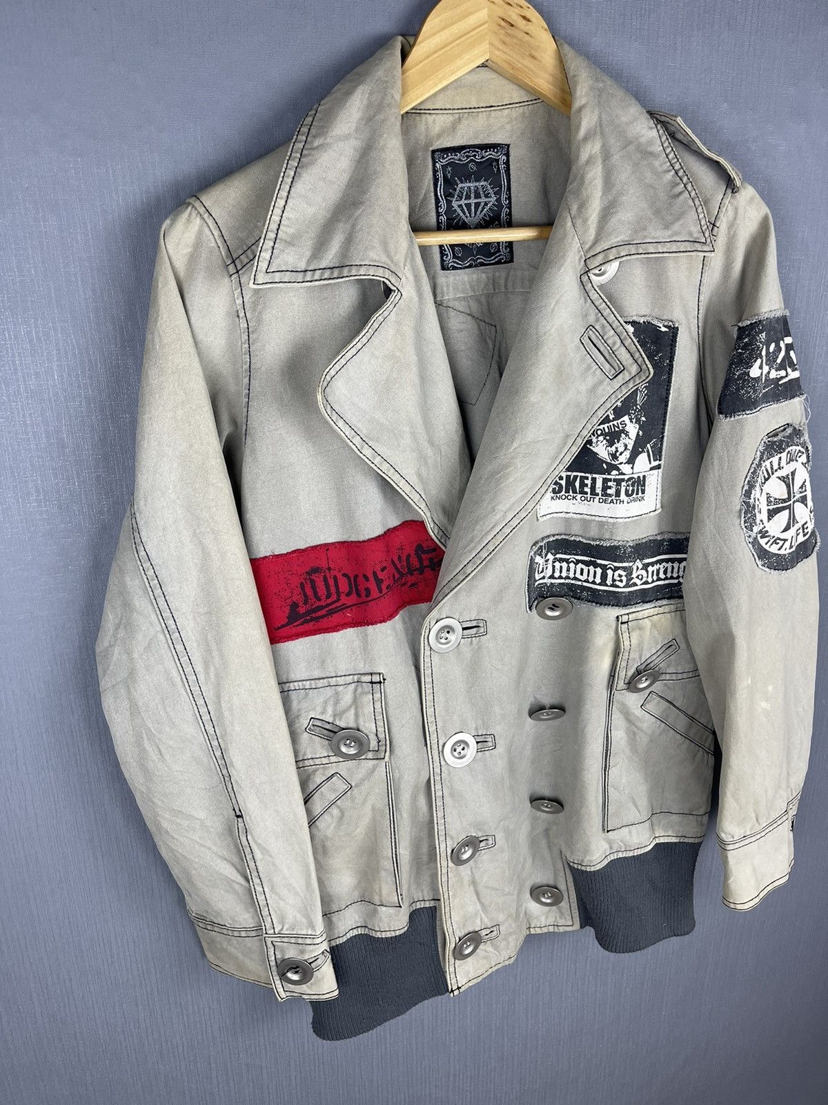 Seditionaries Vintage ALGONQUINS Double Collar Punk Bondage Patches Jacket Size US M / EU 48-50 / 2 - 4 Thumbnail
