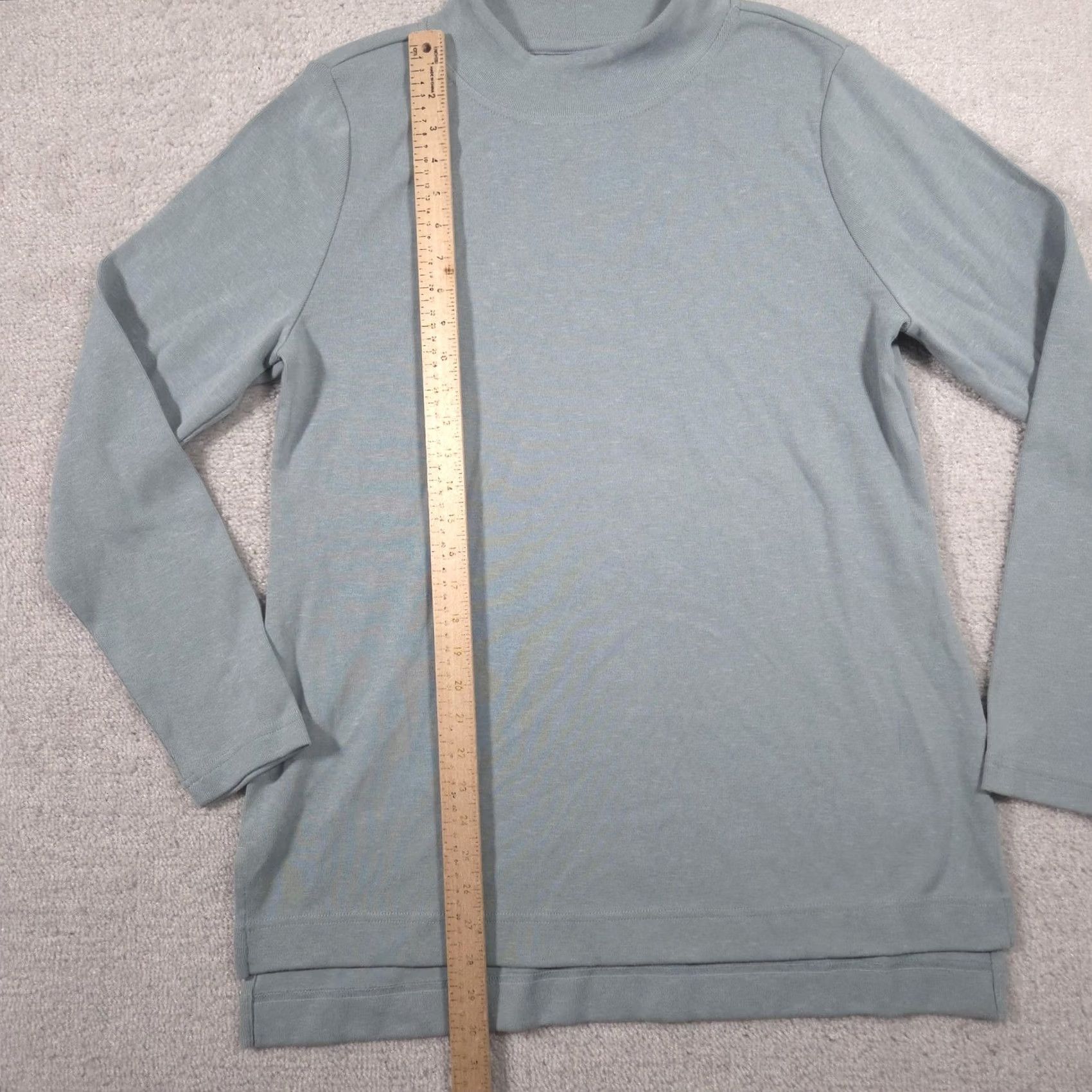 Duluth Trading Company Duluth Trading Co Shirt Womens Large Green Mock Neck Long Sleeve Tunic Knit Top Size L / US 10 / IT 46 - 7 Thumbnail