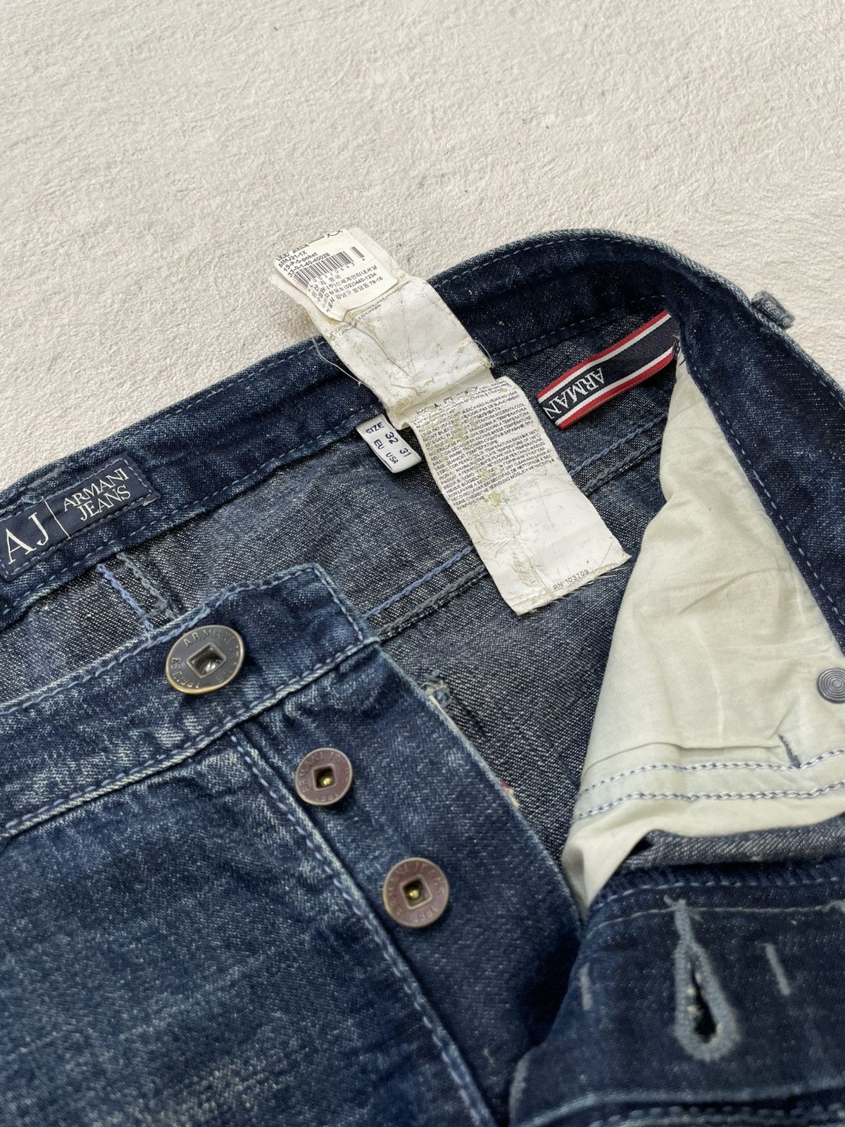 Emporio Armani 2000s Armani Denim Mudwash Button Fly Y2K Size US 33 - 6 Thumbnail