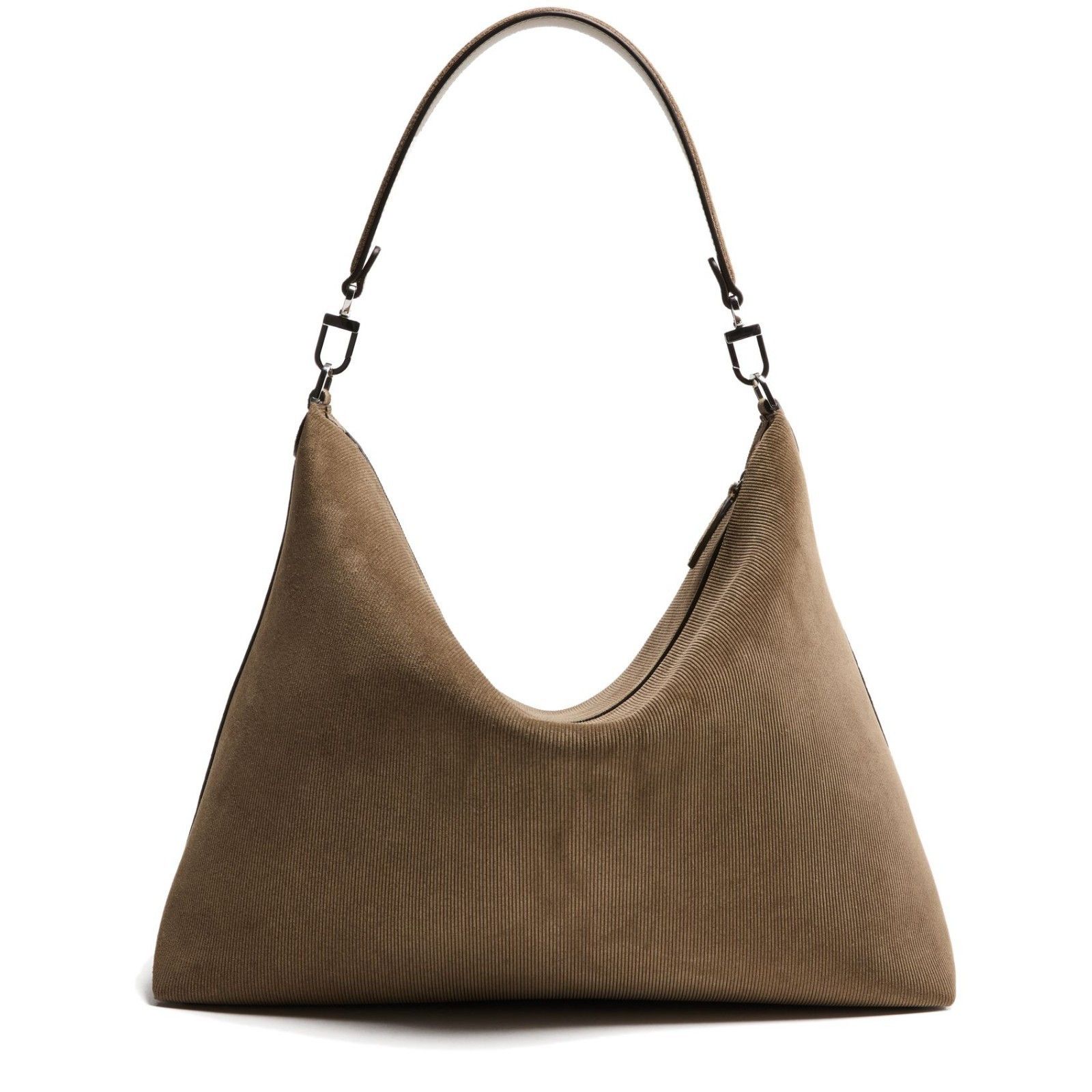 Toteme TOTEME Bevel Medium Dark Taupe Corduroy Shoulder Bag New Size ONE SIZE - 3 Thumbnail