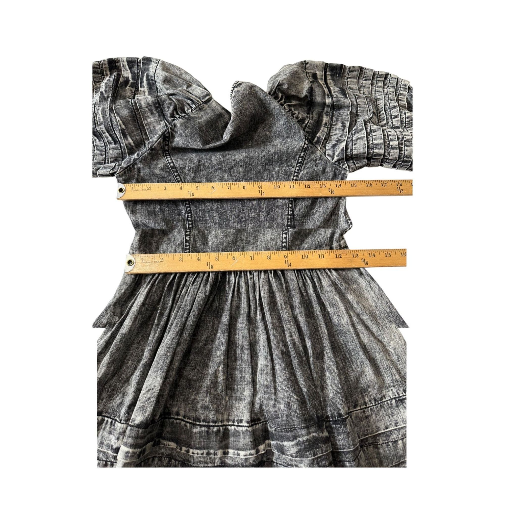Sea New York Sea New York Dylan Mini Dress 00 Black Chambray Puff Sleeve Size XXS / US 00 / IT 34 - 16 Thumbnail