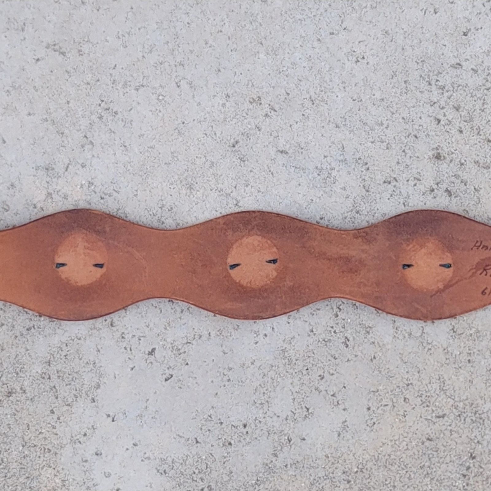 Handmade Vtg Handmade Leather Belt with Brass Victorian Lady Accents Size ONE SIZE - 6 Thumbnail