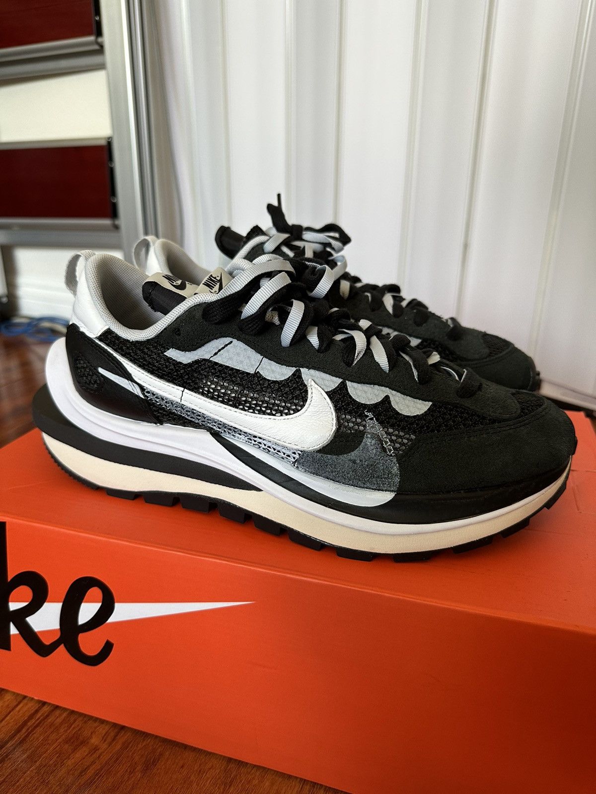 Nike Sacai Vaporwaffle Black White