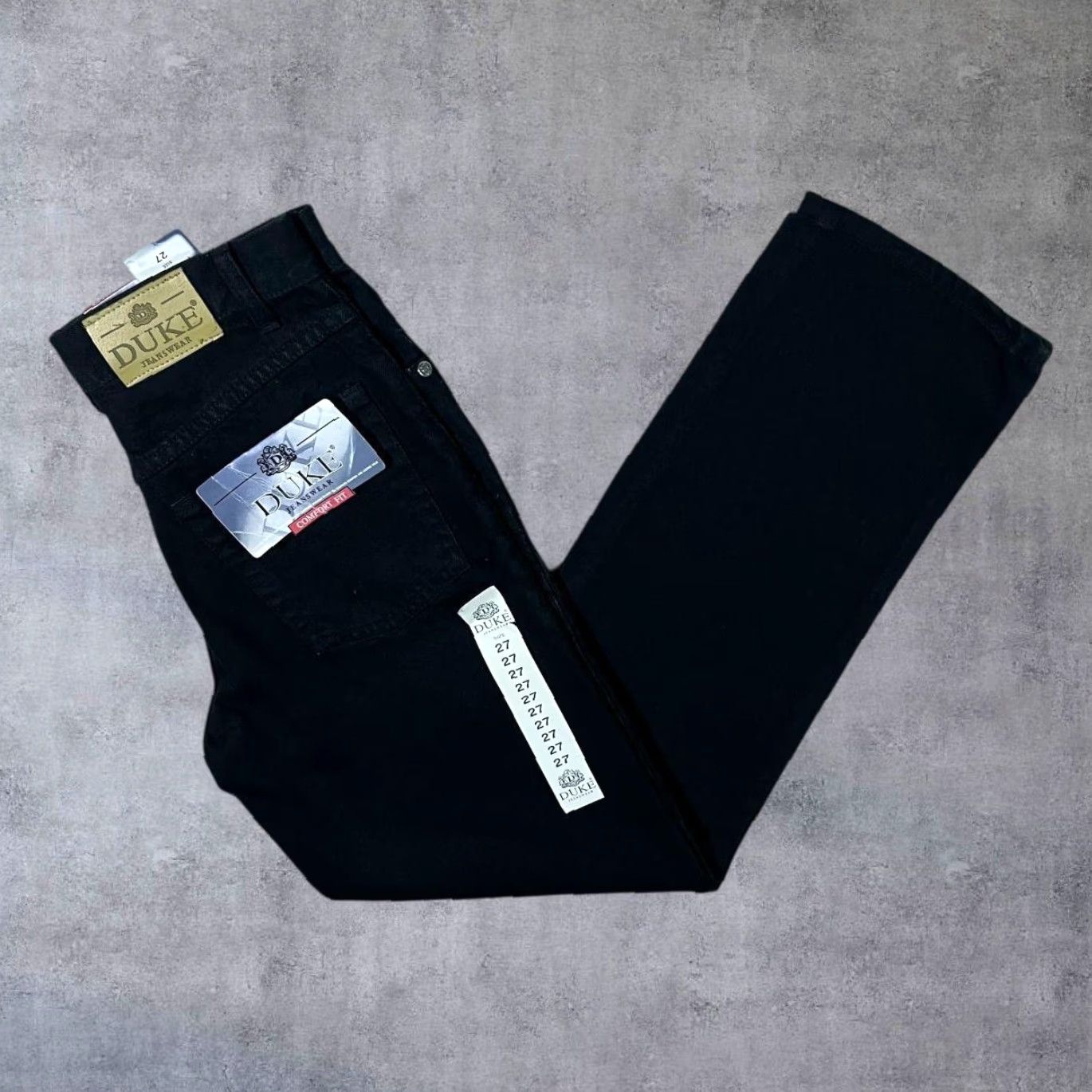Vintage VINTAGE Duke Jeanswear Black Denim Jeans 27 x 28 Women Straight Regular Zip Fly Button Fastening Deadstock Early 00's Size 27" / US 4 / IT 40 - 2 Thumbnail