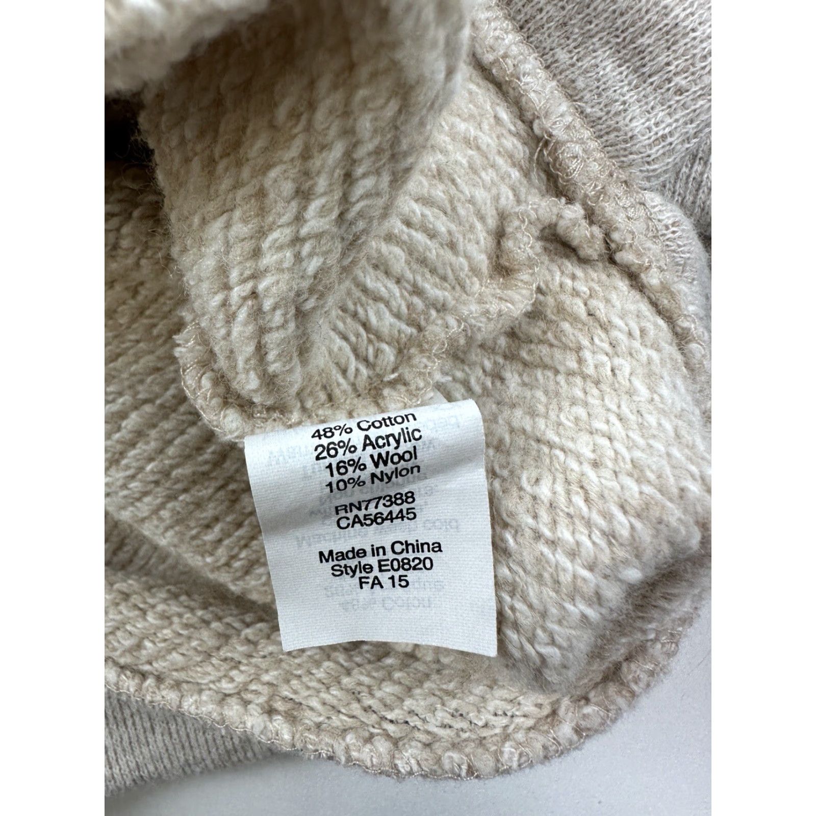 J.Crew J.Crew Sweater Shirt Funnelneck Pullover Wool Blend Womens Small Beige Pockets Size S / US 4 / IT 40 - 5 Thumbnail