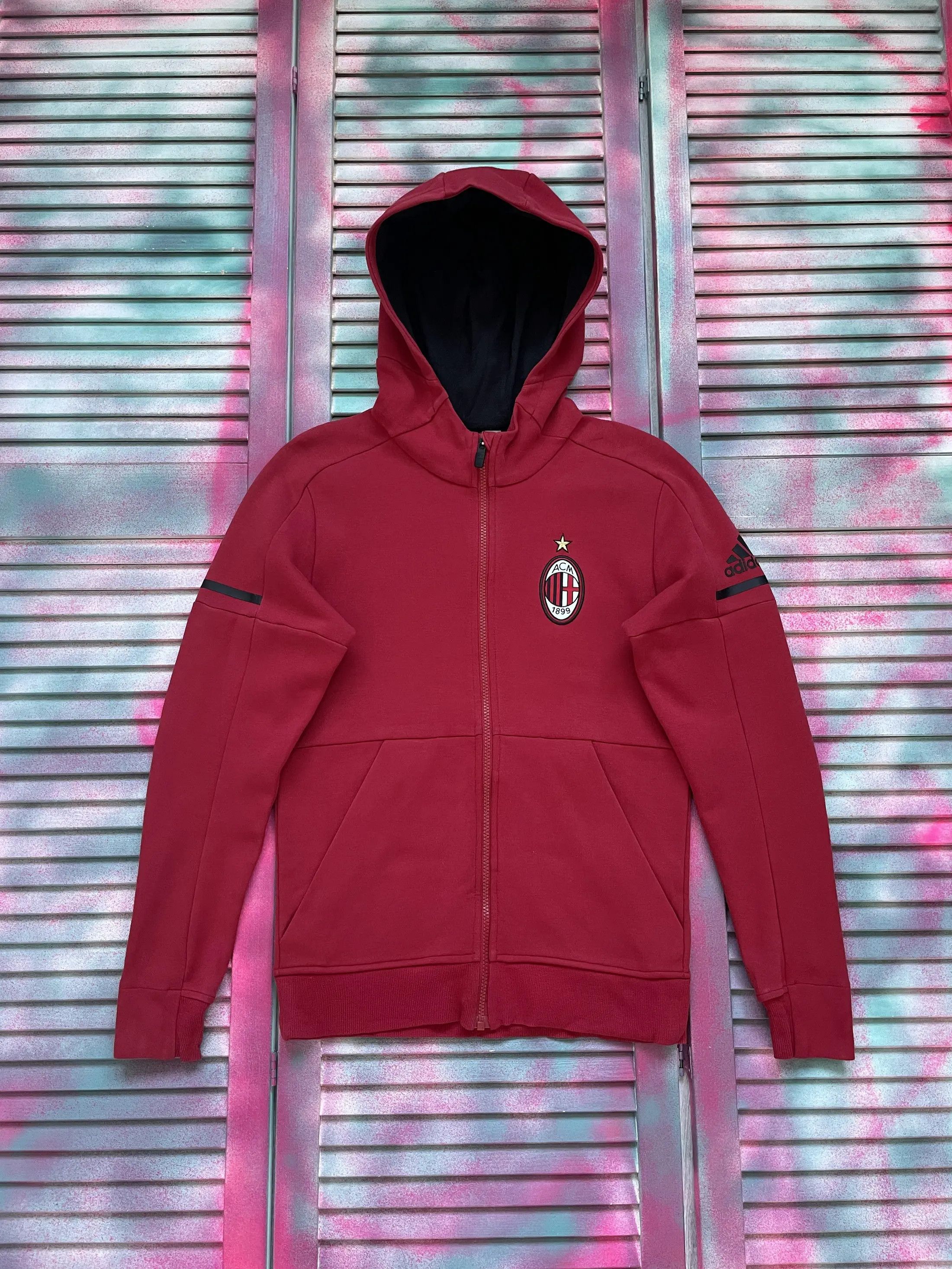 Adidas Adidas AC Milan Zip Hoodie Size US XS / EU 42 / 0 - 1 Thumbnail
