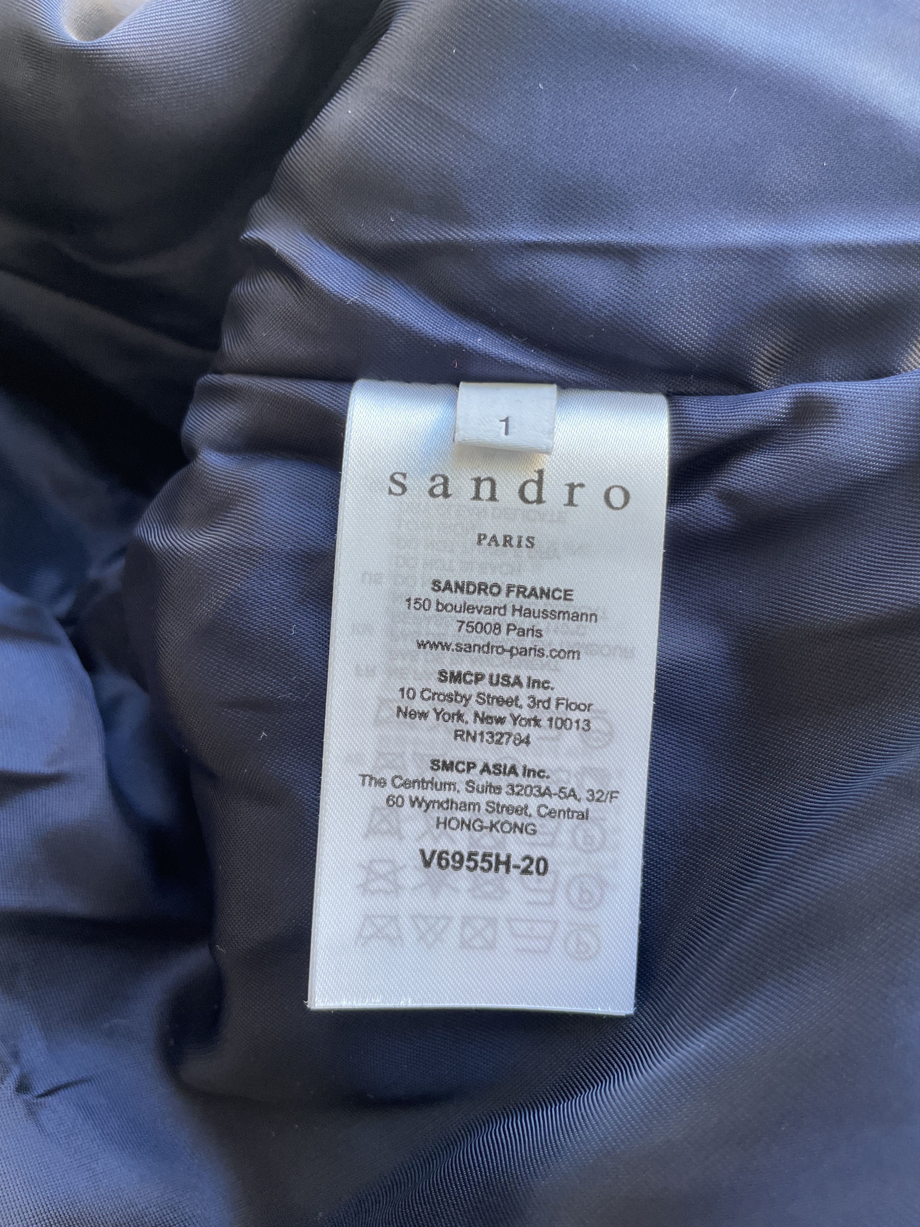 Sandro Sandro Womens Embroidered Patch Jacquard Bomber Size S / US 4 / IT 40 - 15 Thumbnail
