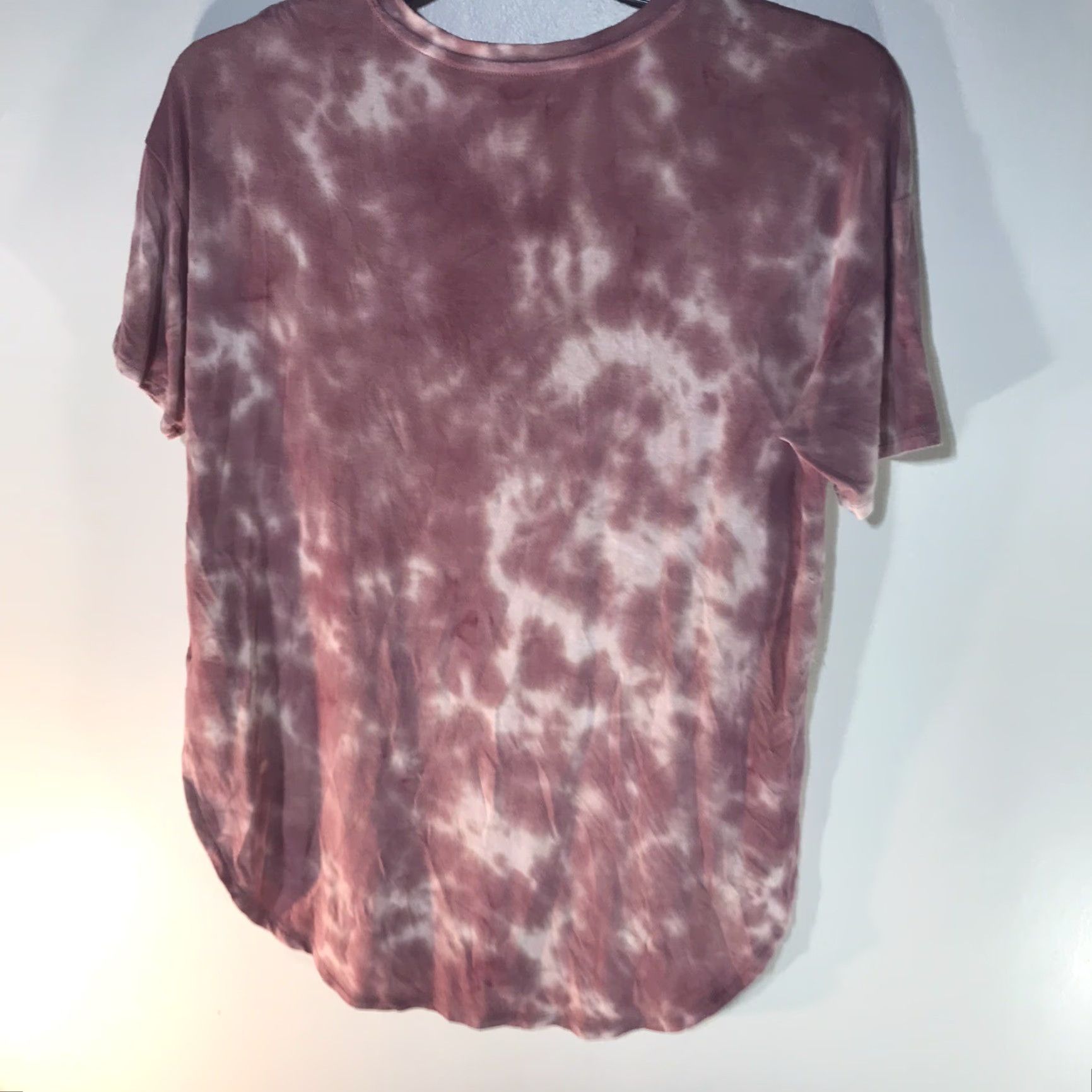 American Eagle Outfitters VINTAGE American Eagle Outfitters Tunic Shirt Womens S Pink/White Tie Dye 90s Casual Slim Fit Short Sleeve 28in Length Women Size S / US 4 / IT 40 - 2 Thumbnail