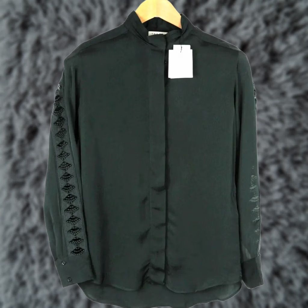 Sandro Sandro Blouse Women XS Green Button Top Size XS / US 0-2 / IT 36-38 - 1 Thumbnail