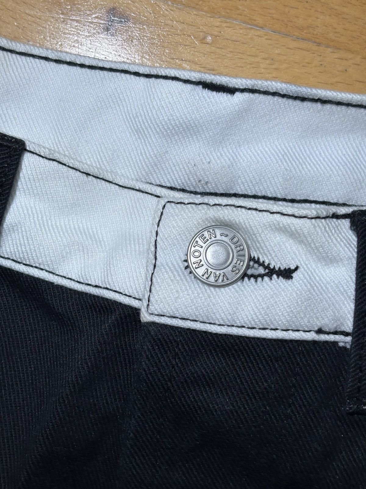 Dries Van Noten Dries van Noten rear prison pants jeans 27 waist black white Size US 27 - 3 Thumbnail