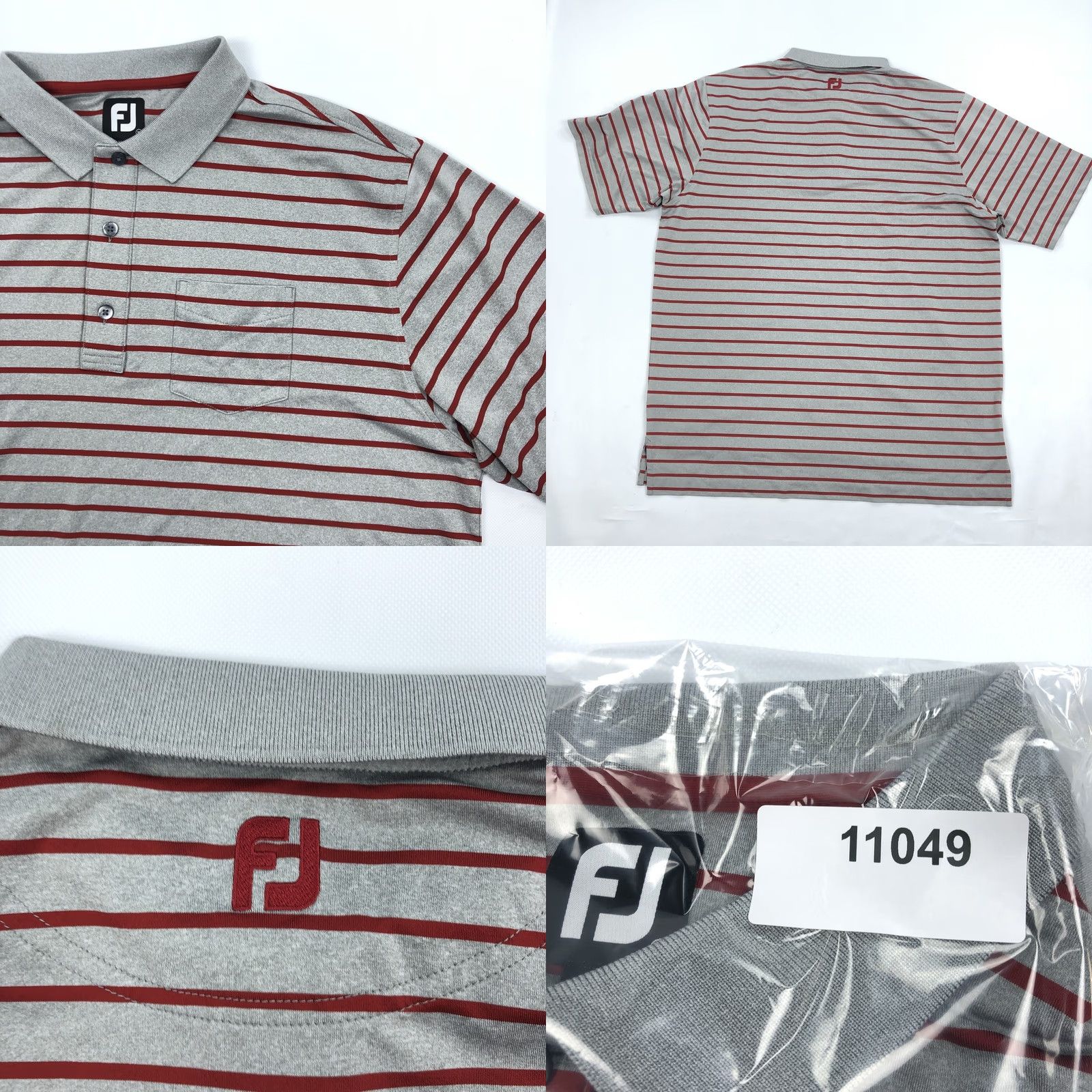 Footjoy FootJoy FJ Polo Shirt Gray Red Stripe Short Sleeve Men's XL Golf Polo Shirt Size US XL / EU 56 / 4 - 8 Thumbnail