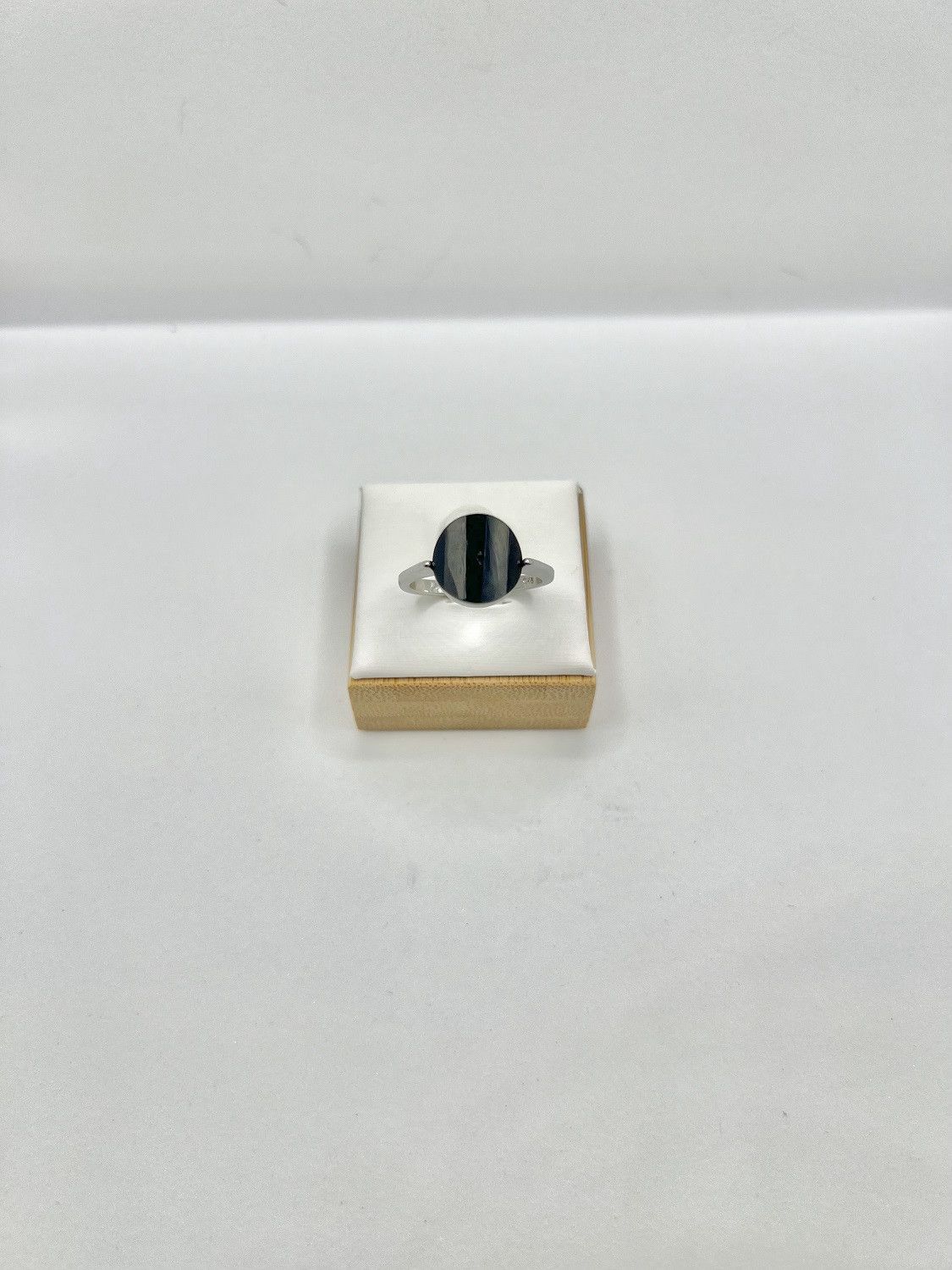 Jewelry Black Agate Silver Ring - Size 8.5 Size ONE SIZE - 1 Thumbnail