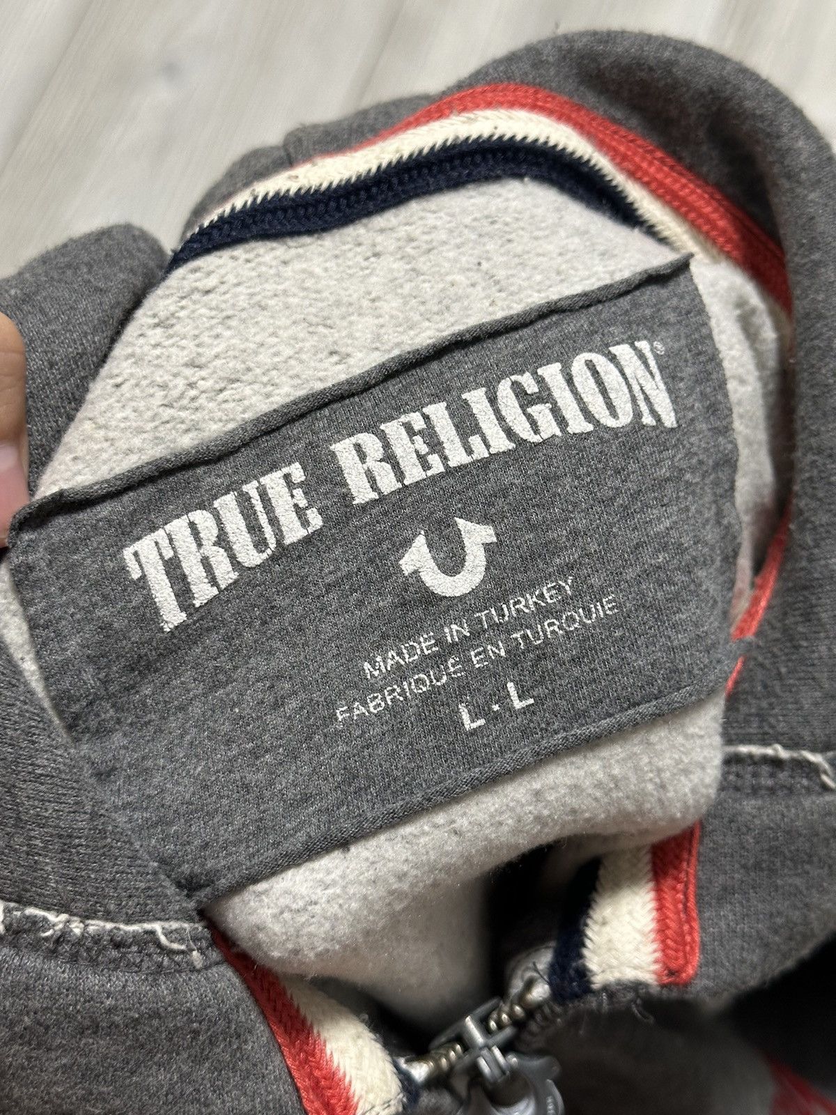 Other True Religion Men's Large Gray Jacket Zip Up Hoodie Size US L / EU 52-54 / 3 - 9 Thumbnail