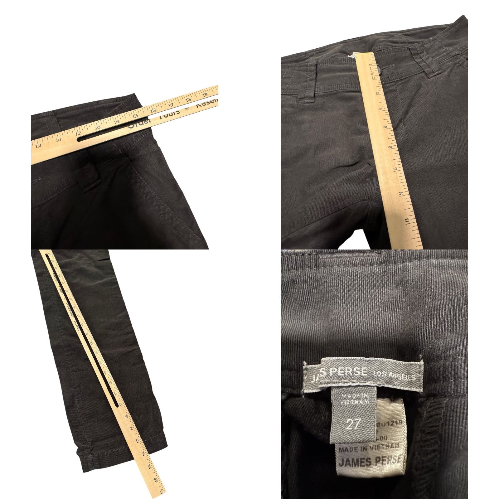 James Perse VINTAGE James Perse Los Angeles Pants Corduroy Cotton Cargo Detail Drawstring Black 27 Womens Size 27" / US 4 / IT 40 - 9 Thumbnail