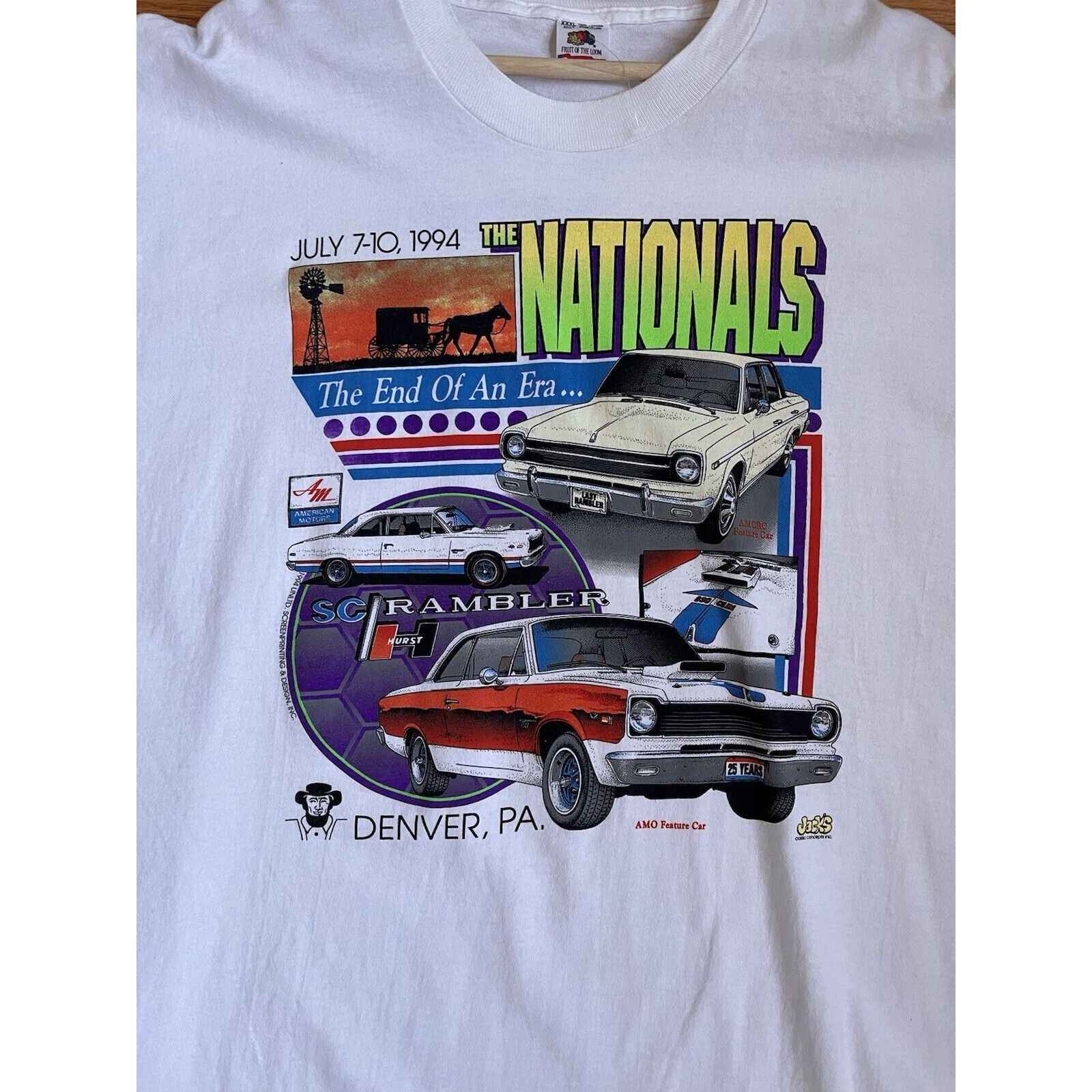 Vintage VINTAGE AMERICAN MUSCLE CAR MEET SINGLE STITCH T SHIRT 90S Size US XXL / EU 58 / 5 - 3 Thumbnail